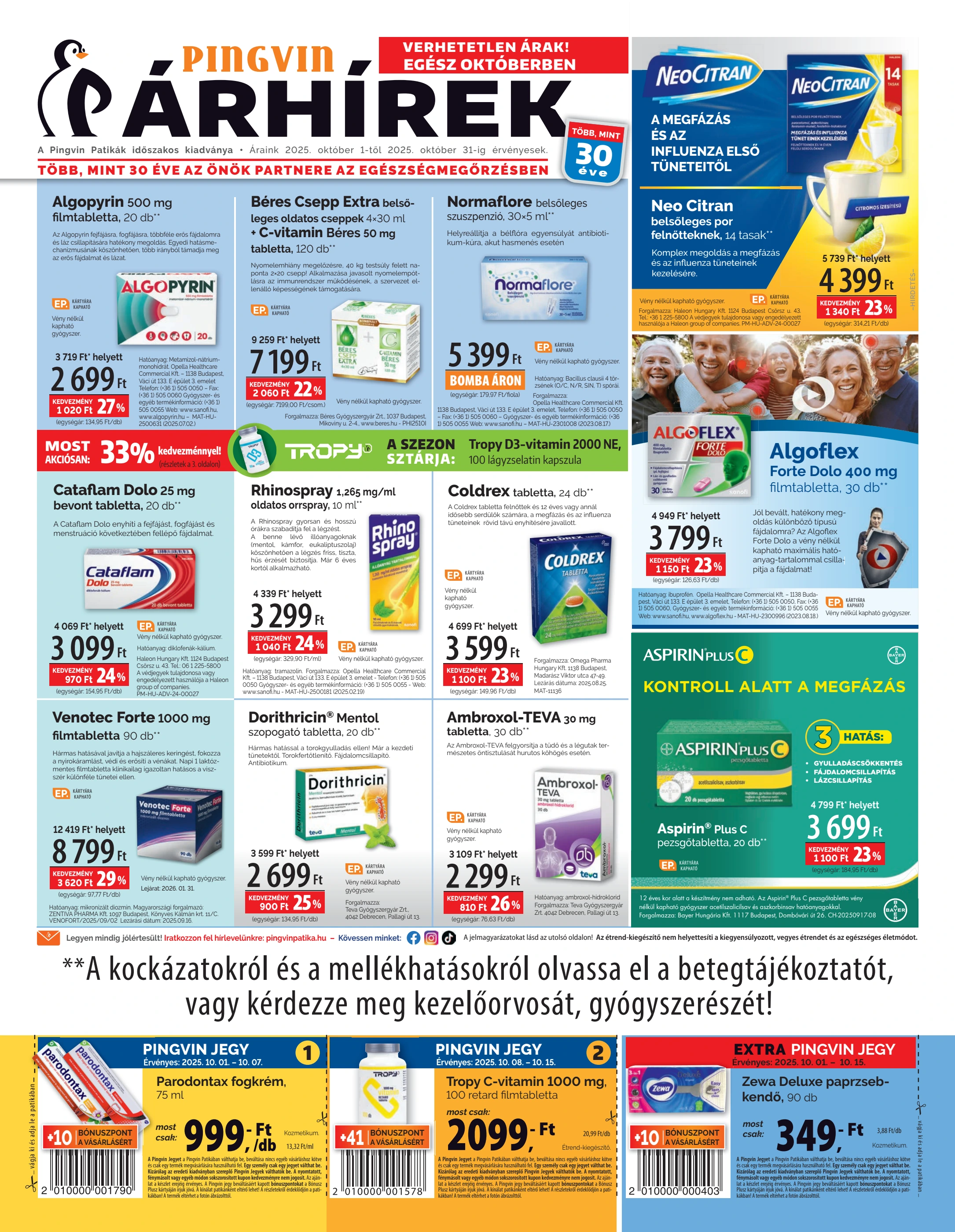 pingvin-patika - Pingvin Patika - Árhírek akciós újság, érvényes 10.01. - 10.31. - page: 1