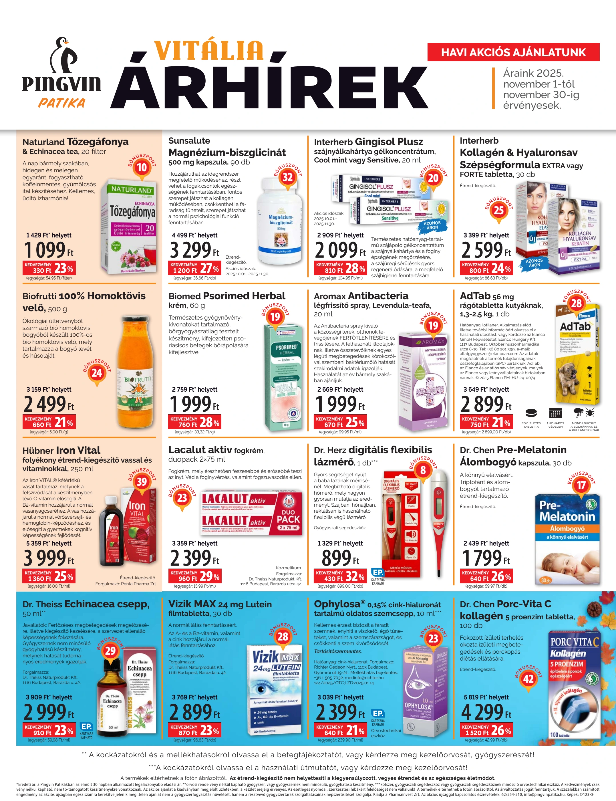 pingvin-patika - Pingvin Patika - Vitália Árhírek akciós újság, érvényes 11.01. - 11.30. - page: 2
