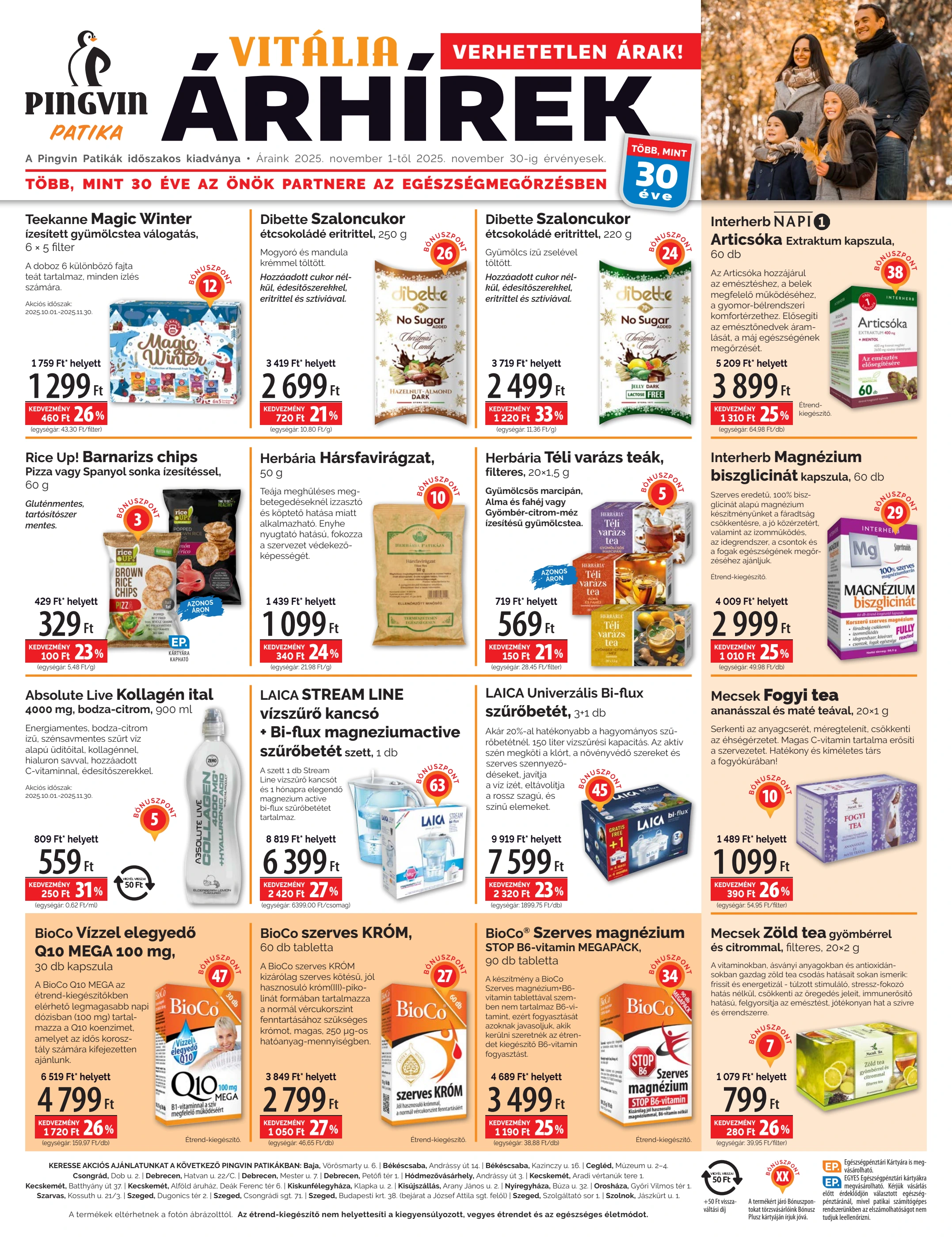 pingvin-patika - Pingvin Patika - Vitália Árhírek akciós újság, érvényes 11.01. - 11.30.