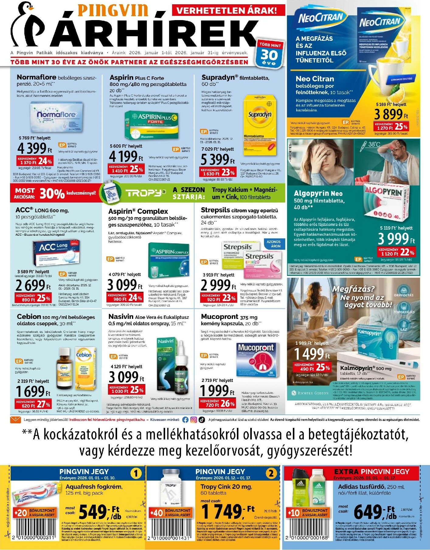 pingvin-patika - Pingvin Patika akciós újság, érvényes 01.01. - 01.31.