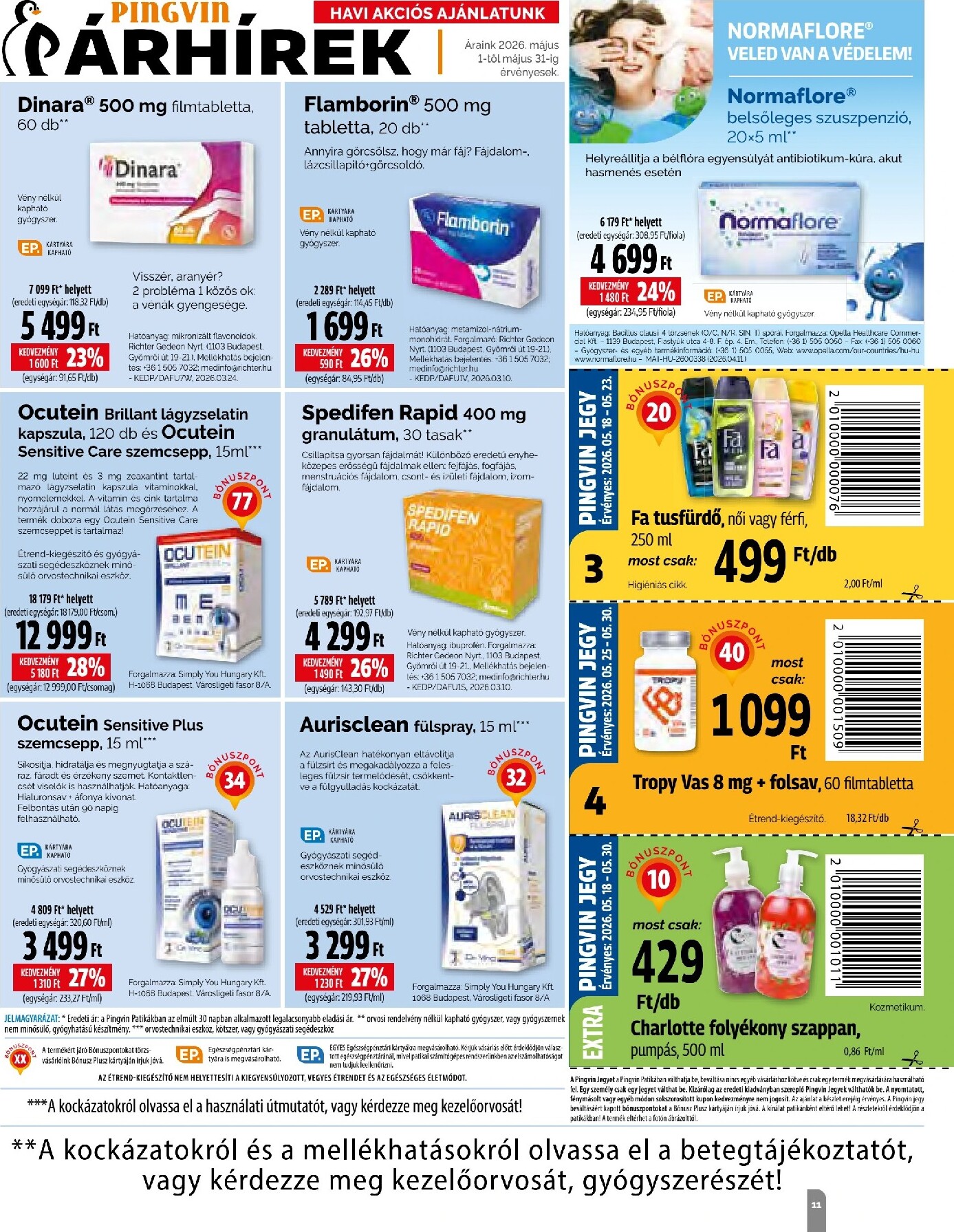 pingvin-patika - Aktuális Pingvin Patika - Magazin szórólap érvényes péntektől 2026.05.01.-től vasárnaptól 2026.05.31.-ig - page: 11