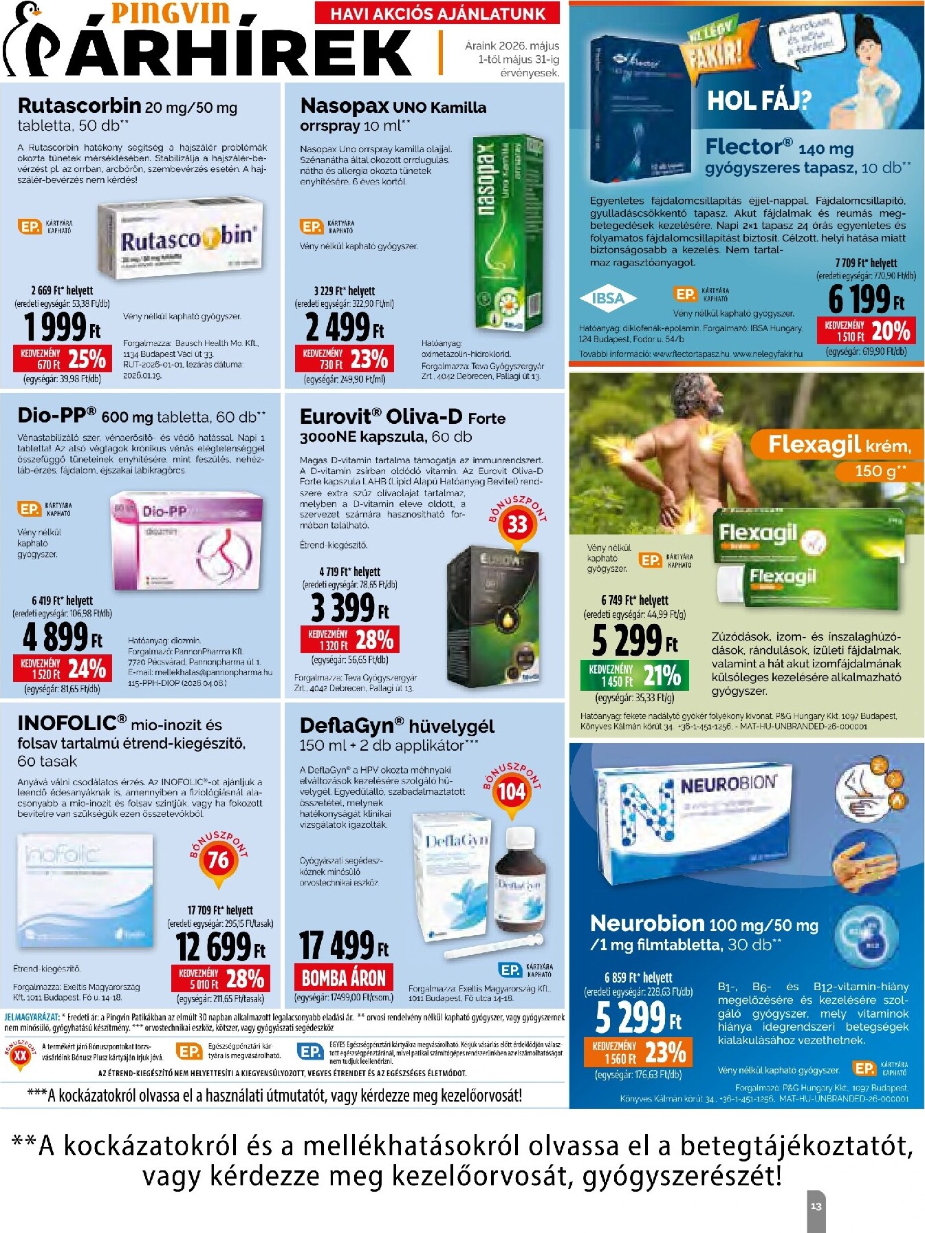 pingvin-patika - Aktuális Pingvin Patika - Magazin szórólap érvényes péntektől 2026.05.01.-től vasárnaptól 2026.05.31.-ig - page: 13