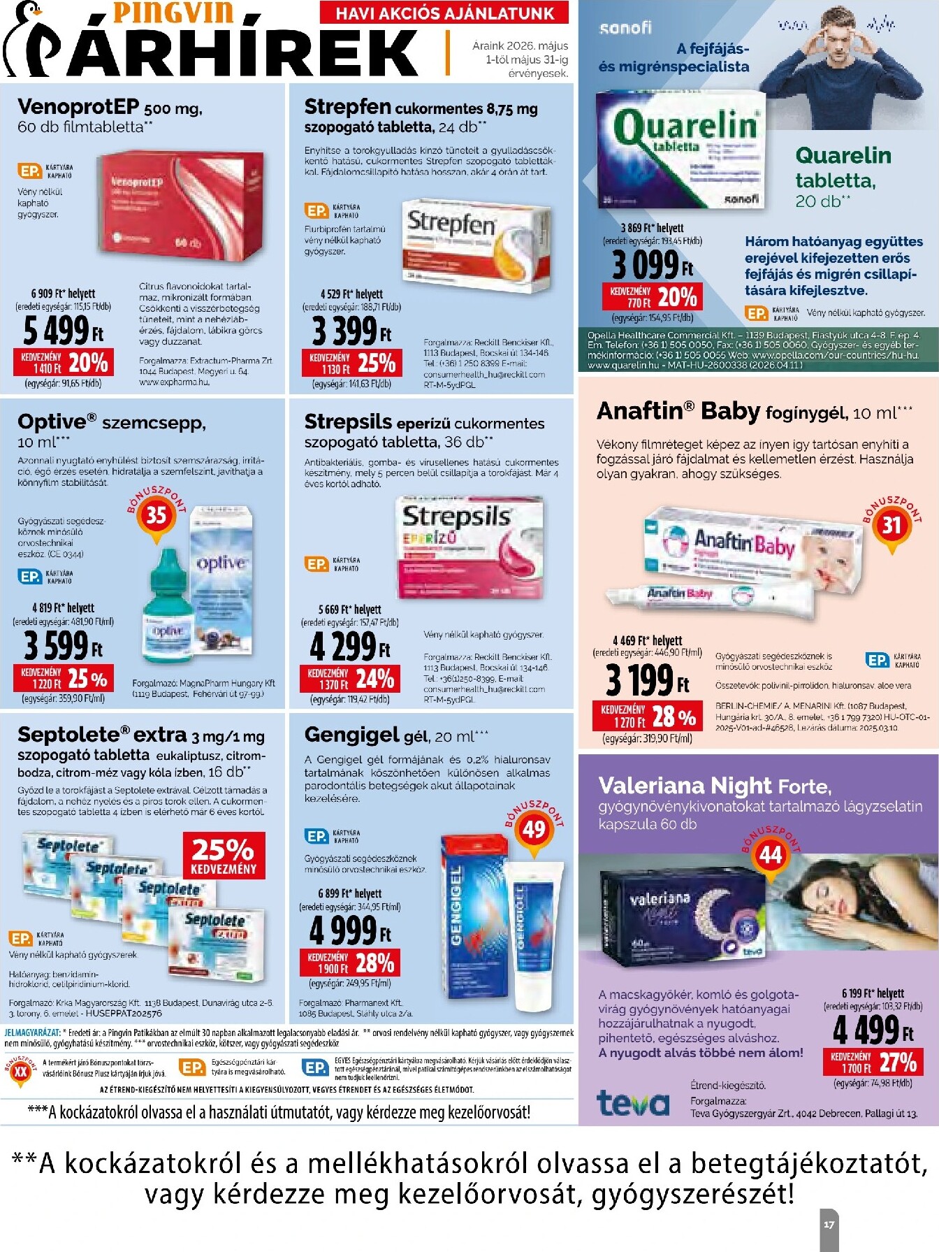 pingvin-patika - Aktuális Pingvin Patika - Magazin szórólap érvényes péntektől 2026.05.01.-től vasárnaptól 2026.05.31.-ig - page: 17