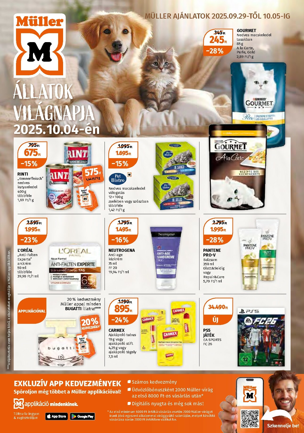 muller - Müller - Állatok Világnapja akciós újság, érvényes 09.29. - 10.05.