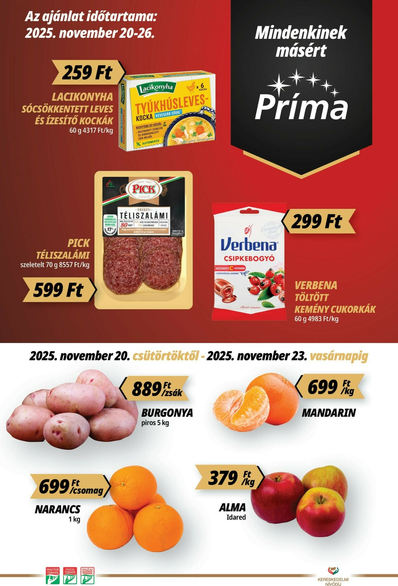 prima - Príma akciós újság, érvényes 11.20. - 11.26. - page: 1