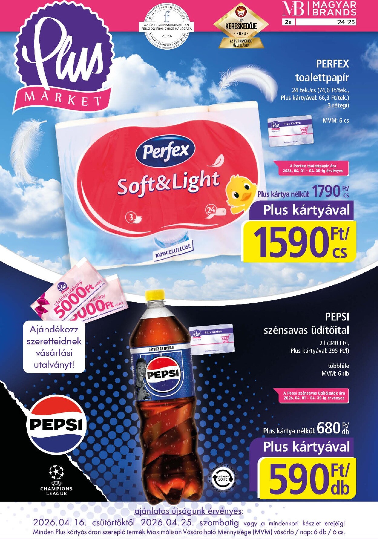 plus-market - Aktuális Plus Market szórólap érvényes csütörtöktől 2026.04.16.-től szombattól 2026.04.25.-ig - page: 1