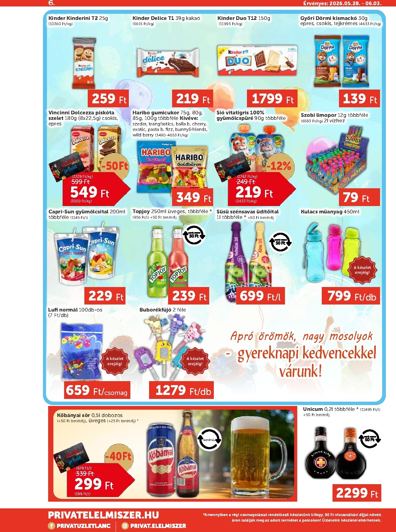 privat-elelmiszer - A jövőbeli Privát Max akciós újság csütörtöktől 2026.05.28.-tól szerdától 2026.06.03.-ig érvényes. - page: 6