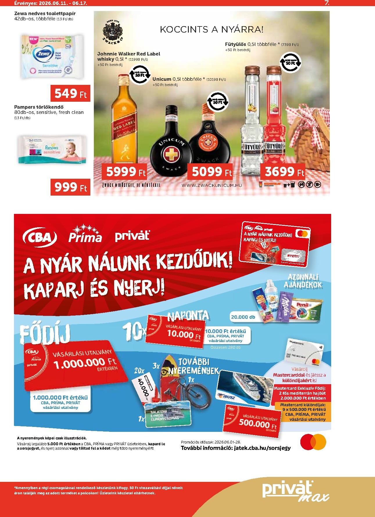 privat-elelmiszer - A jövőbeli Privát Max akciós újság csütörtöktől 2026.06.11.-tól szerdától 2026.06.17.-ig érvényes. - page: 7