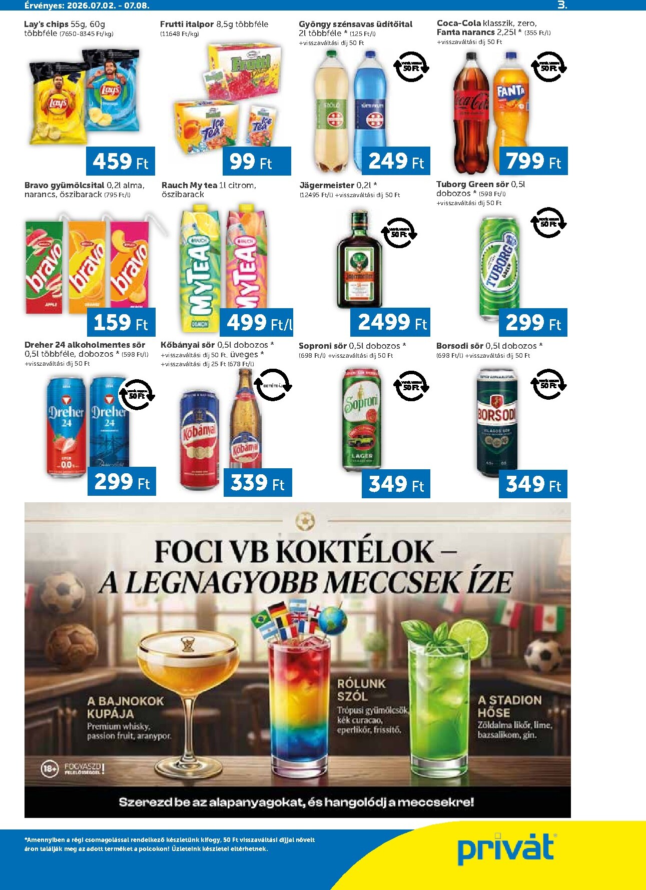 privat-elelmiszer - A jövőbeli Privát - Bács-Kiskun, Békés, Csongrád-Csanád, Tolna, Baranya, Somogy vármegye akciós újság csütörtöktől 2026.07.02.-tól szerdától 2026.07.08.-ig érvényes. - page: 3