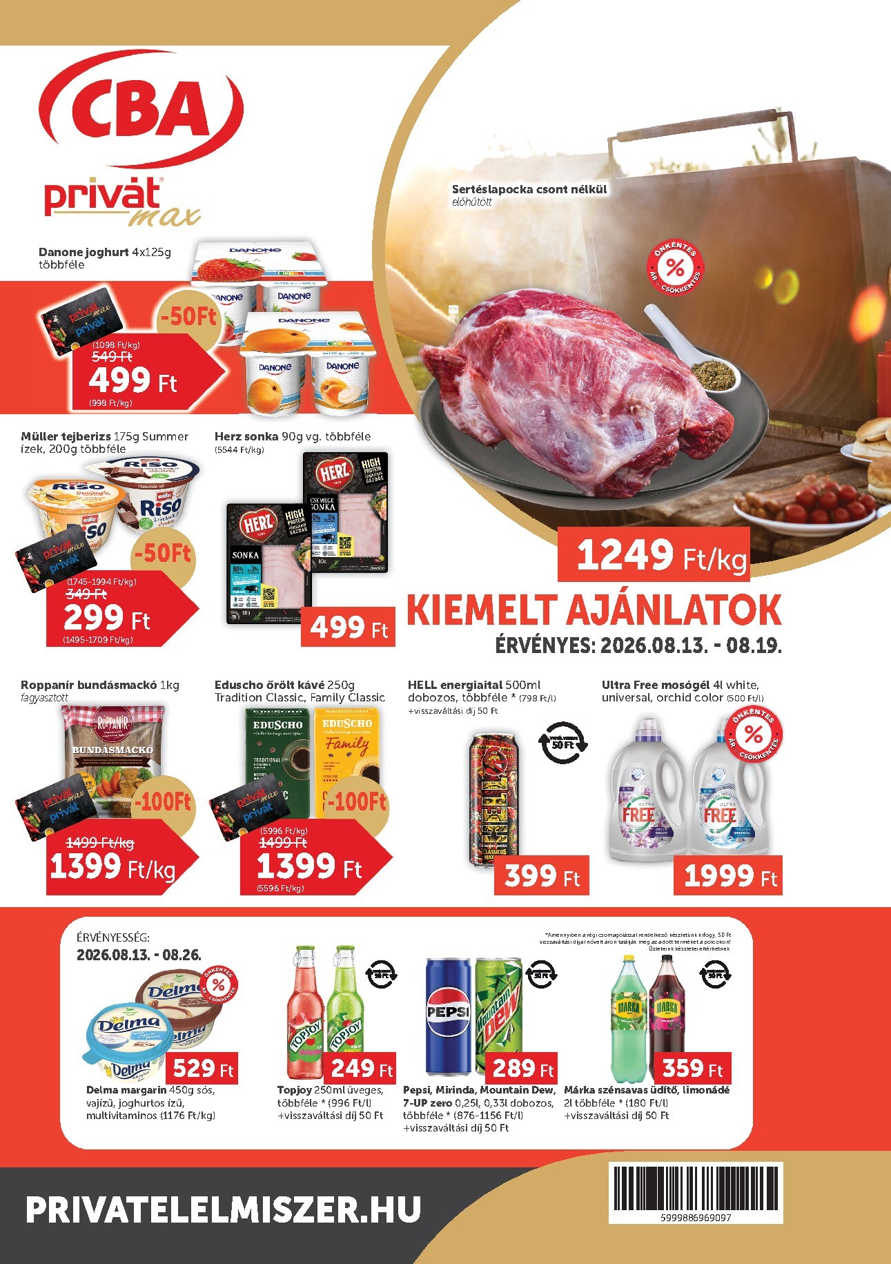 privat-elelmiszer - A jövőbeli Privát Max akciós újság csütörtöktől 2026.08.13.-tól szerdától 2026.08.19.-ig érvényes.