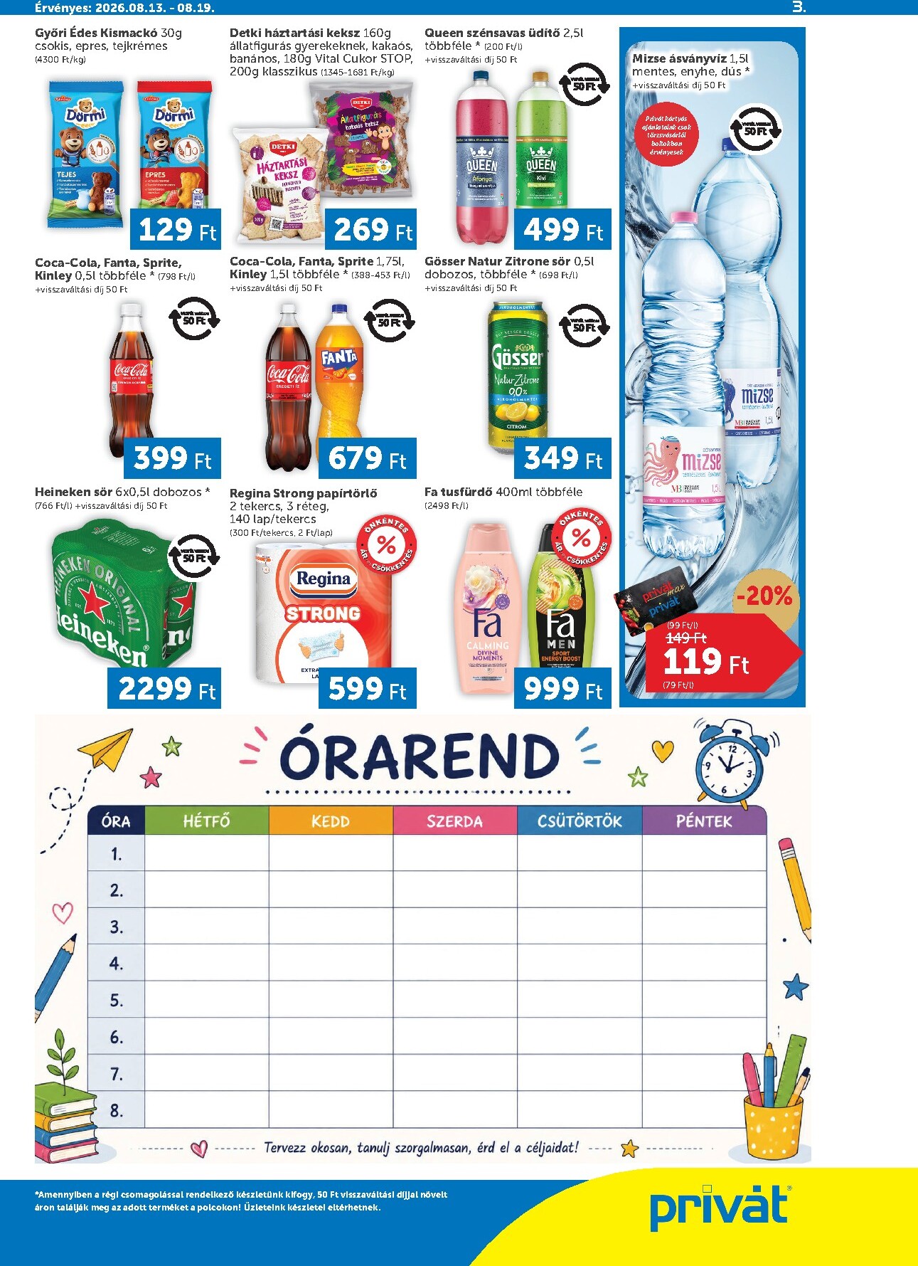 privat-elelmiszer - A jövőbeli Privát akciós újság csütörtöktől 2026.08.13.-tól szerdától 2026.08.19.-ig érvényes. - page: 3