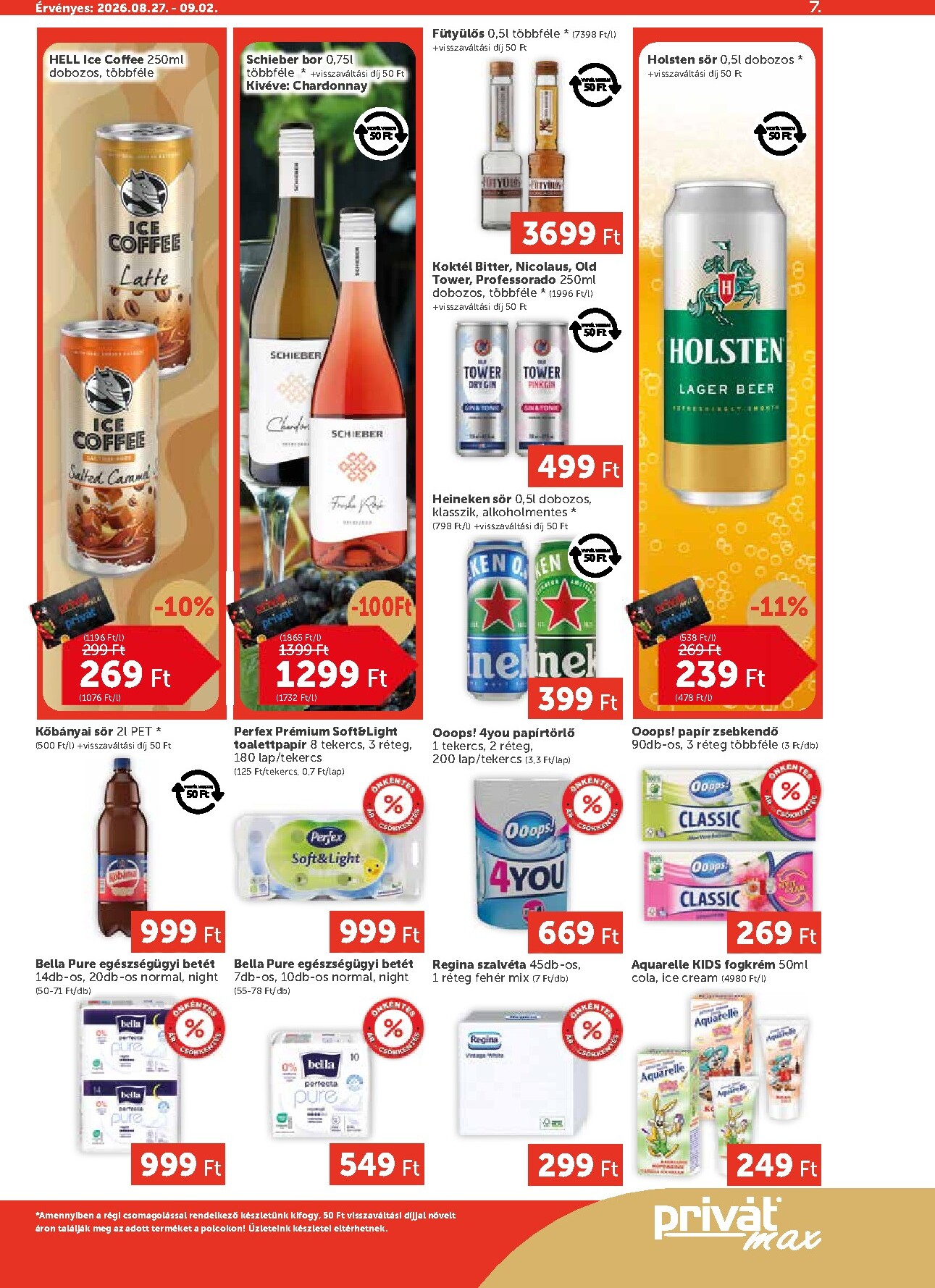 privat-elelmiszer - A jövőbeli Privát Max akciós újság csütörtöktől 2026.08.27.-tól szerdától 2026.09.02.-ig érvényes. - page: 7