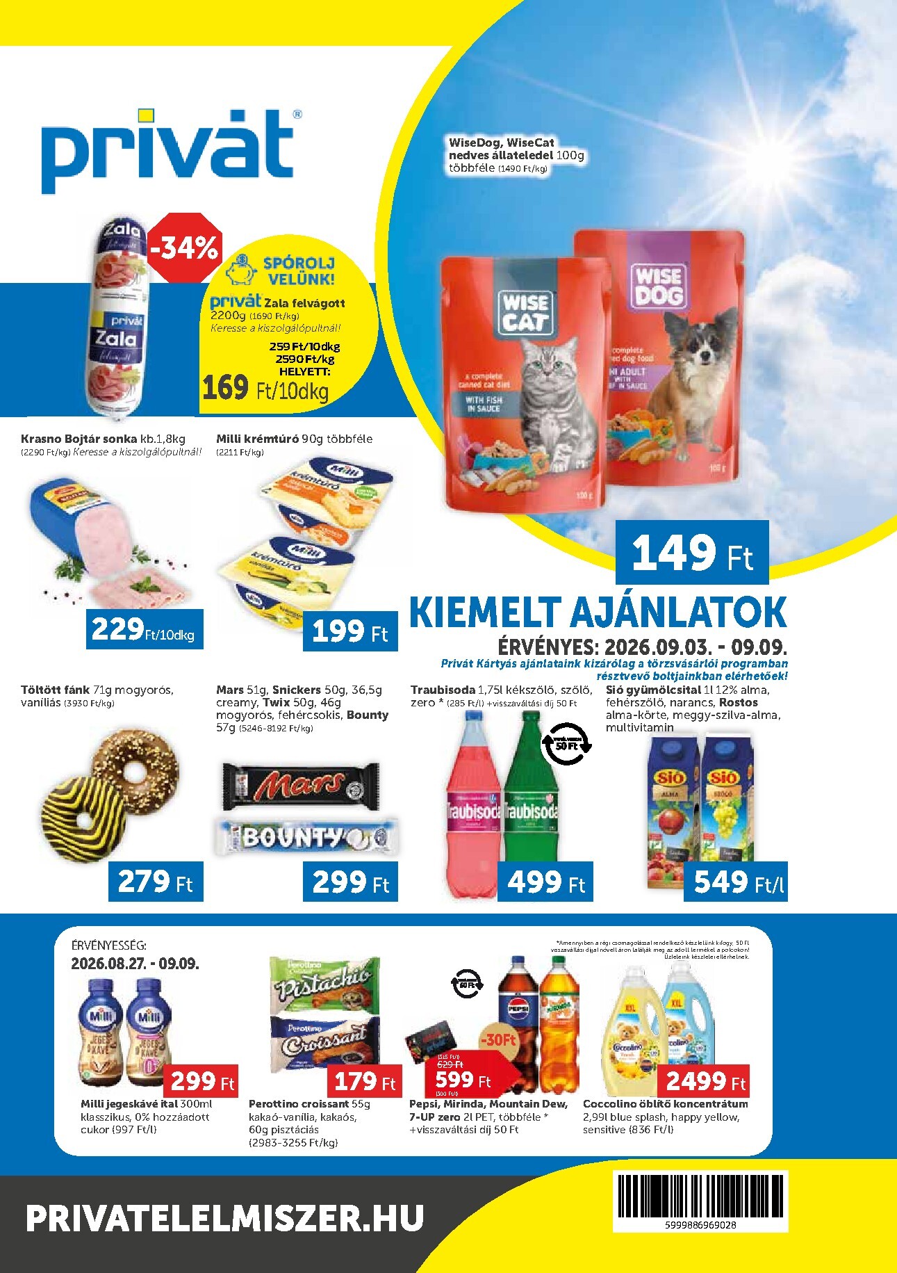 privat-elelmiszer - A jövőbeli Privát akciós újság csütörtöktől 2026.09.03.-tól szerdától 2026.09.09.-ig érvényes.