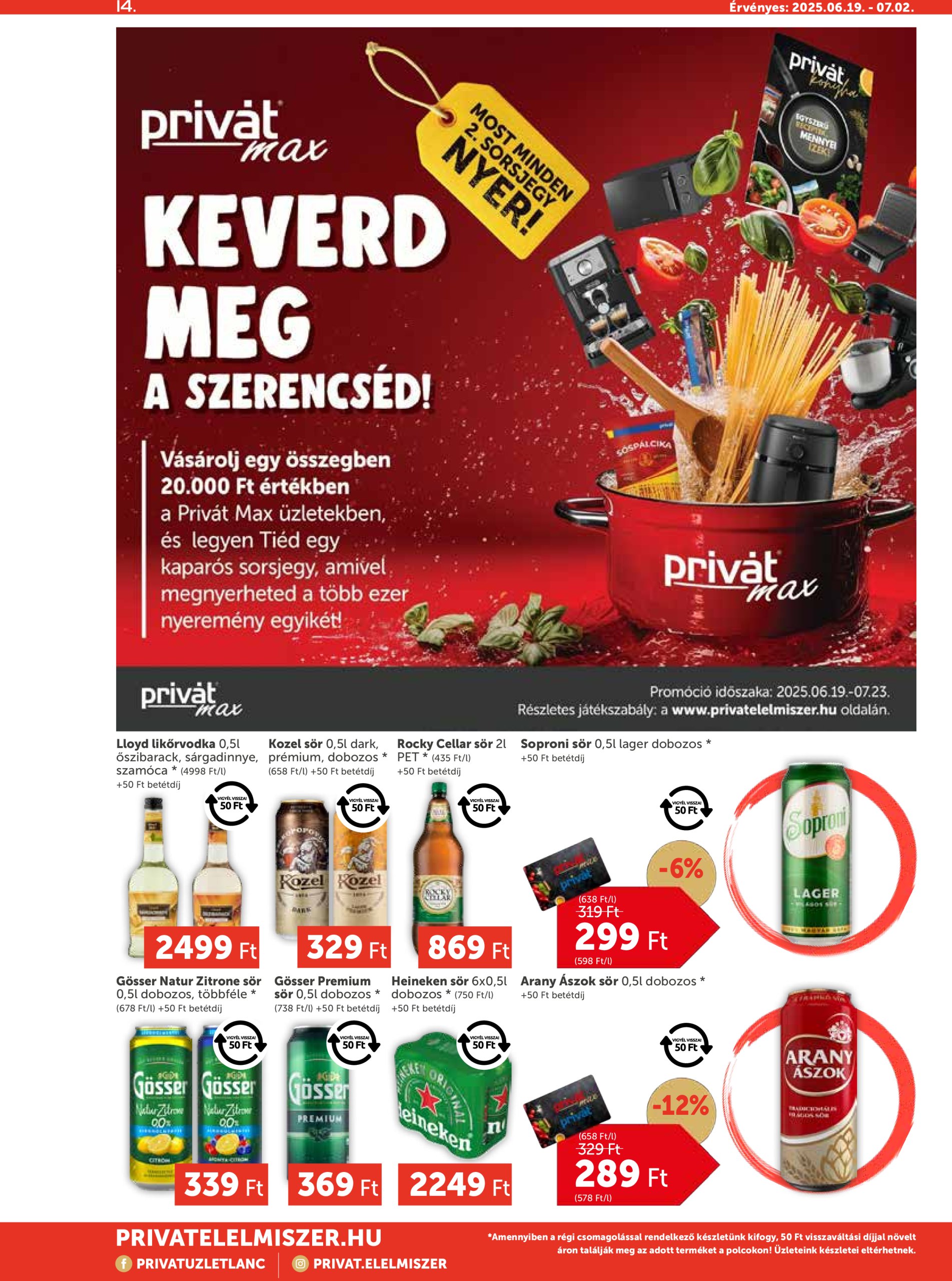 privat-elelmiszer - Privát Max akciós újság, érvényes 06.19. - 07.02. - page: 14