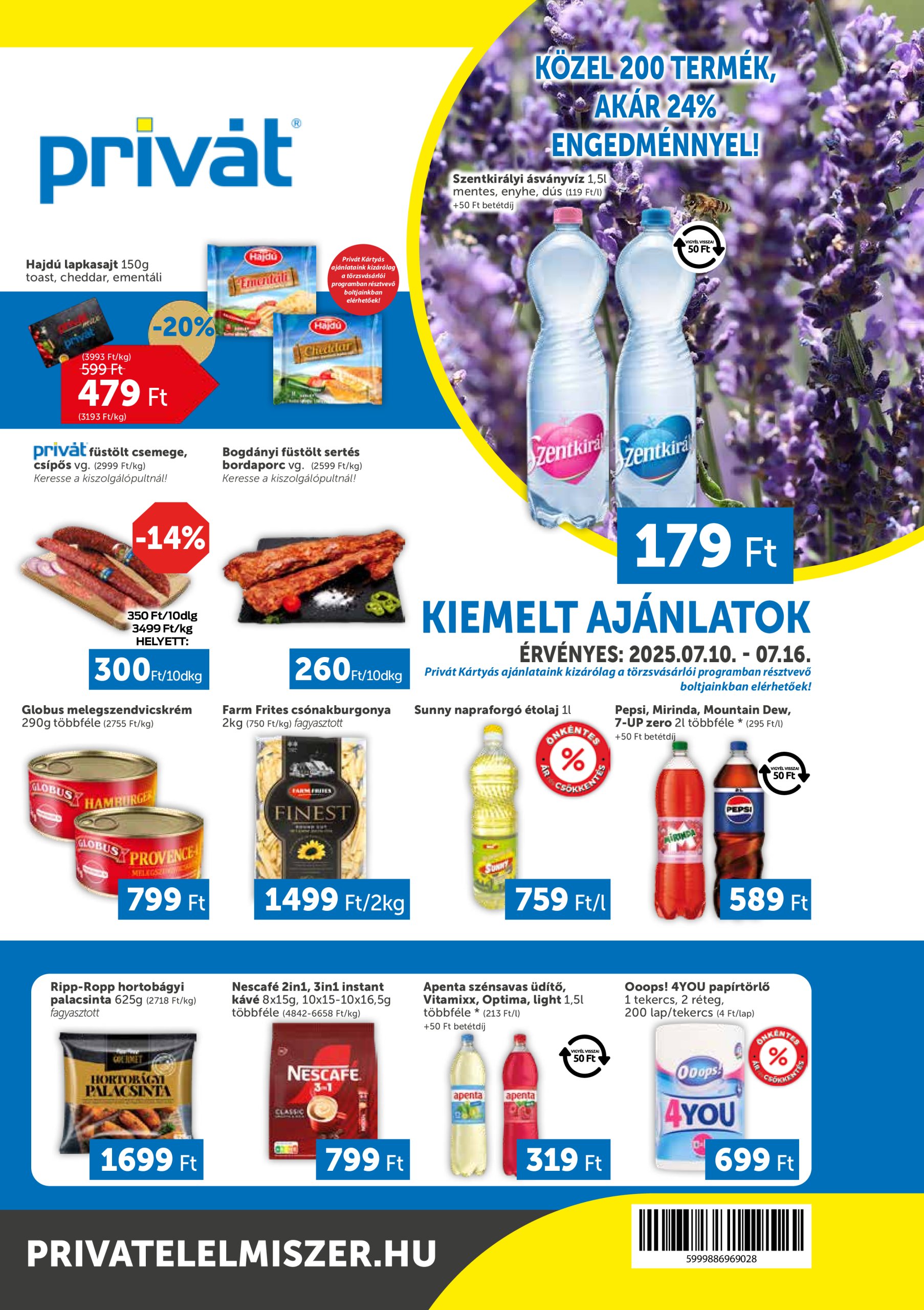 privat-elelmiszer - Privát akciós újság, érvényes 07.10. - 07.16.