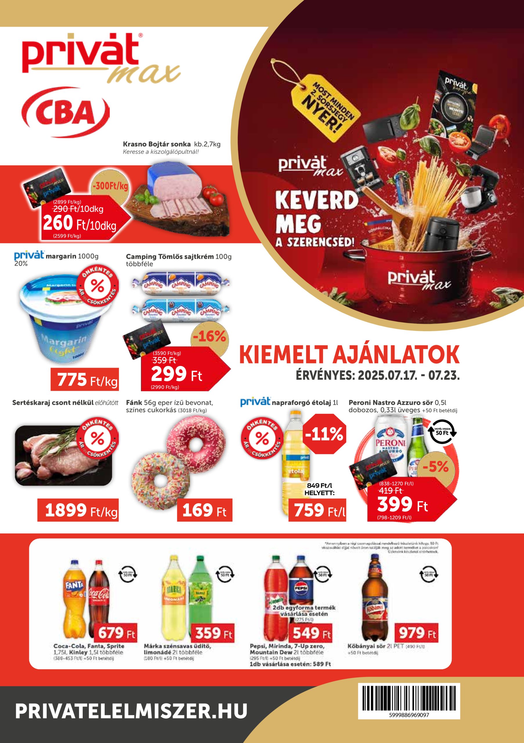 privat-elelmiszer - Privát Max akciós újság, érvényes 07.17. - 07.23.