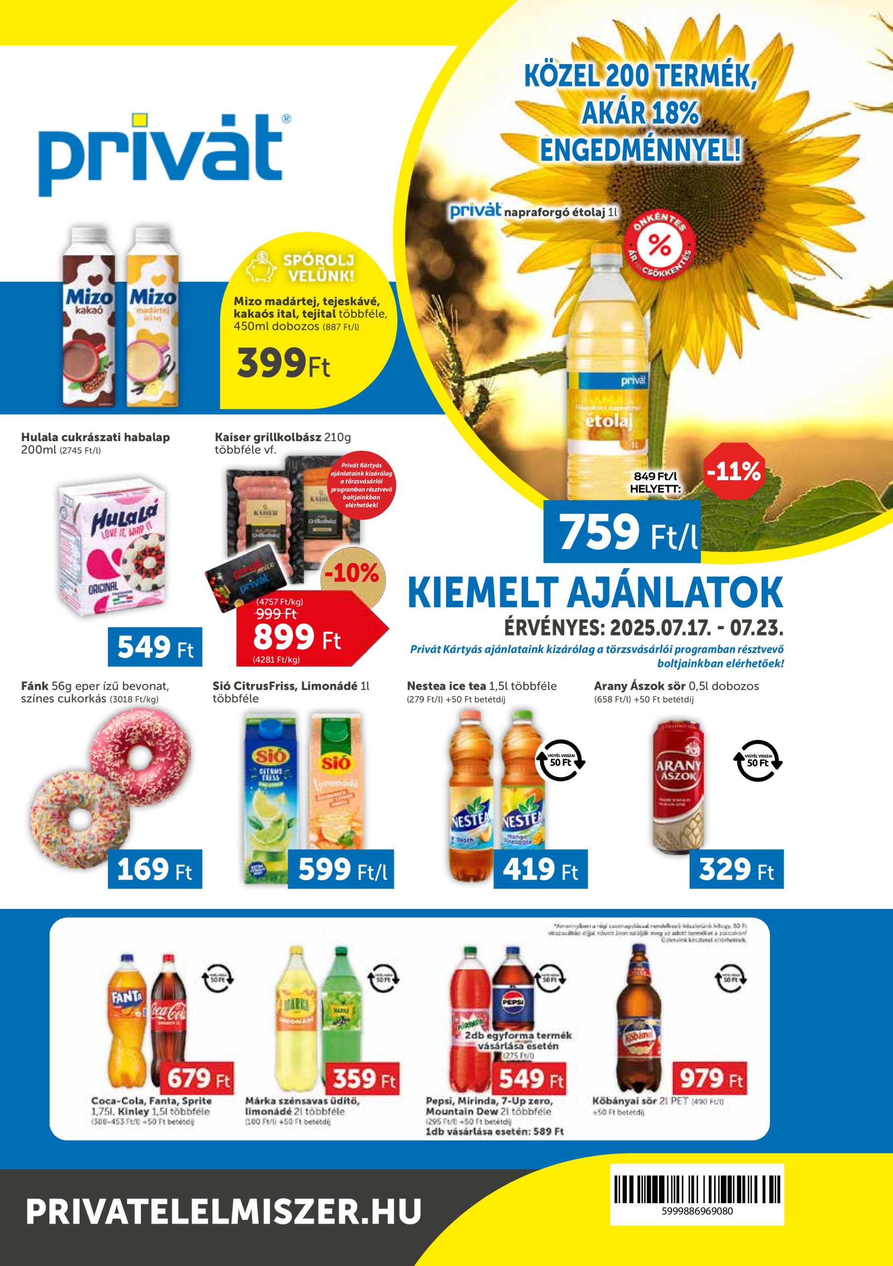 privat-elelmiszer - Privát akciós újság, érvényes 07.17. - 07.23.