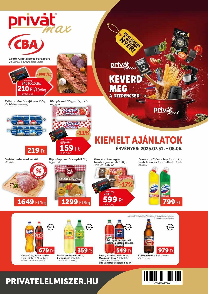 privat-elelmiszer - Privát Max akciós újság, érvényes 07.31. - 08.06.