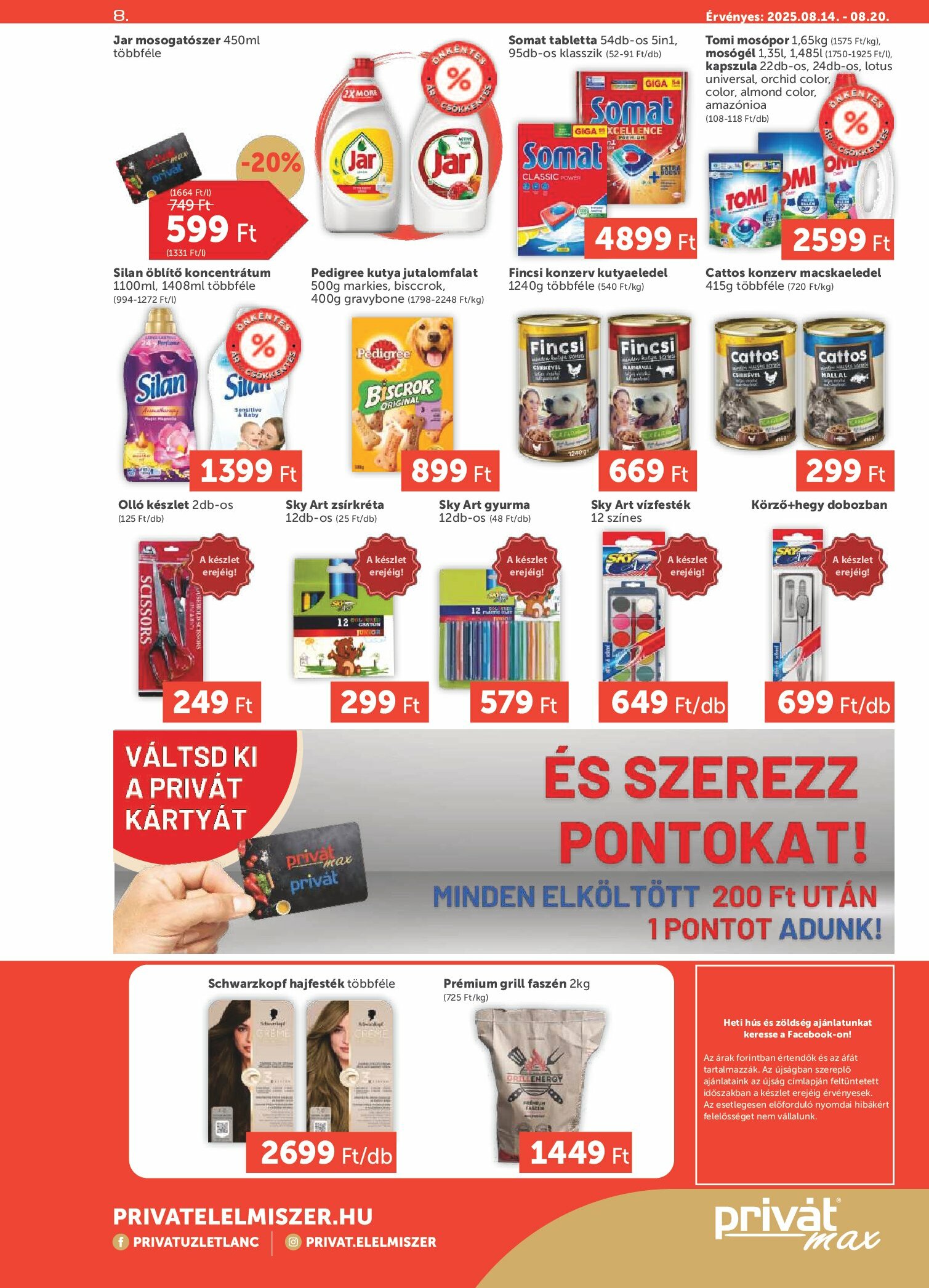 privat-elelmiszer - Privát Élelmiszer akciós újság, érvényes 08.14. - 08.20. - page: 8