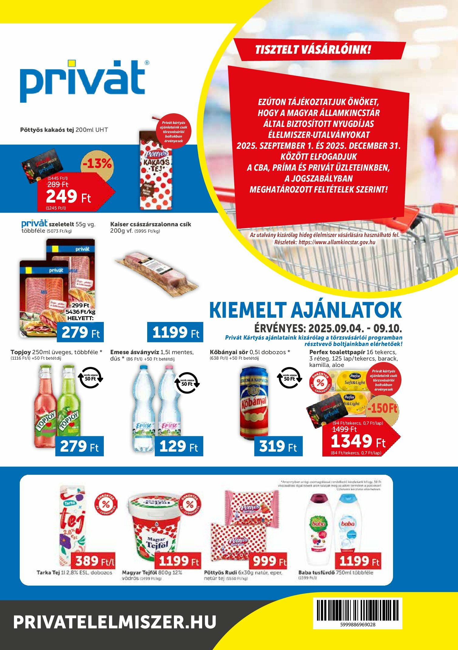 privat-elelmiszer - Privát akciós újság, érvényes 09.04. - 09.10.