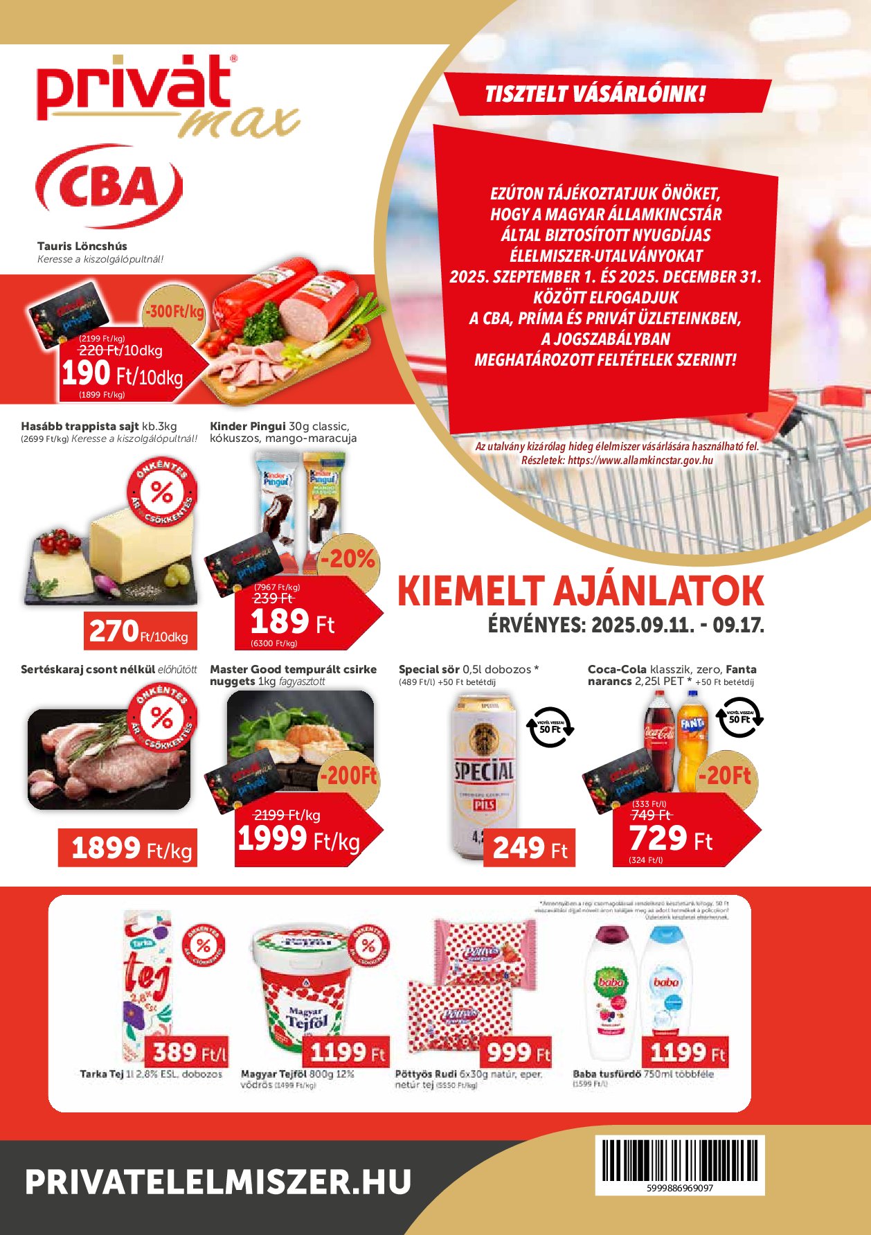 privat-elelmiszer - Privát Max akciós újság, érvényes 09.11. - 09.17.
