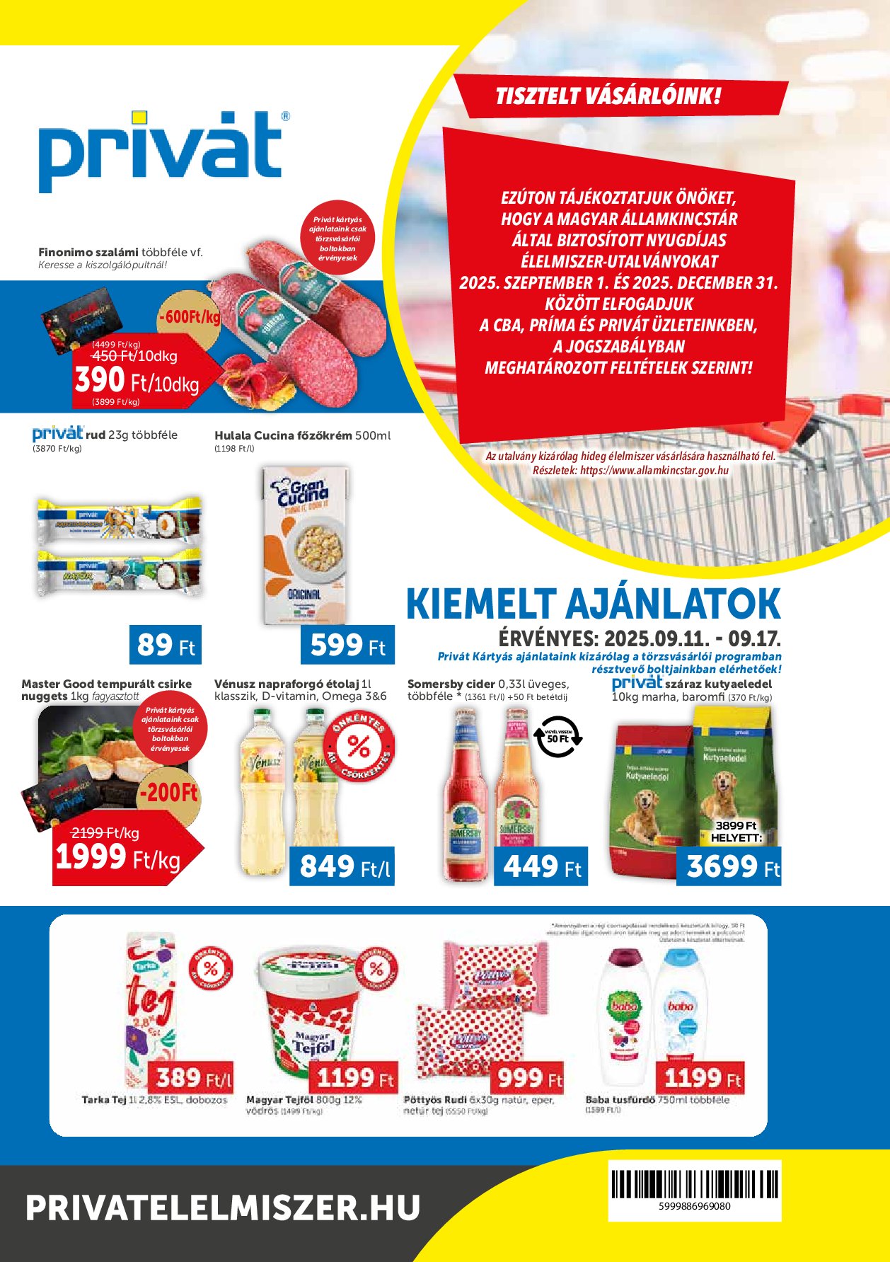 privat-elelmiszer - Privát akciós újság, érvényes 09.11. - 09.17.