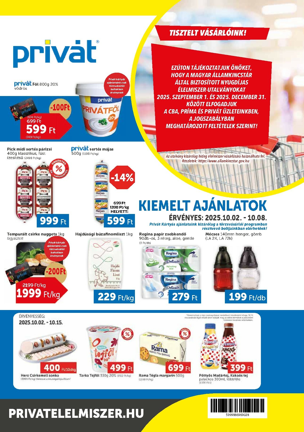 privat-elelmiszer - Privát akciós újság, érvényes 10.02. - 10.08.
