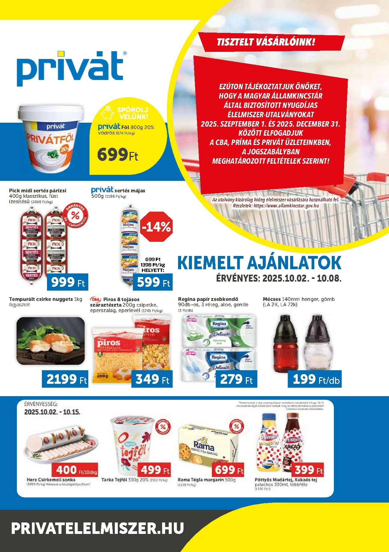 privat-elelmiszer - Privát Élelmiszer - Bács-Kiskun, Békés, Csongrád-Csanád, Tolna, Baranya, Somogy vármegye akciós újság, érvényes 10.02. - 10.08.
