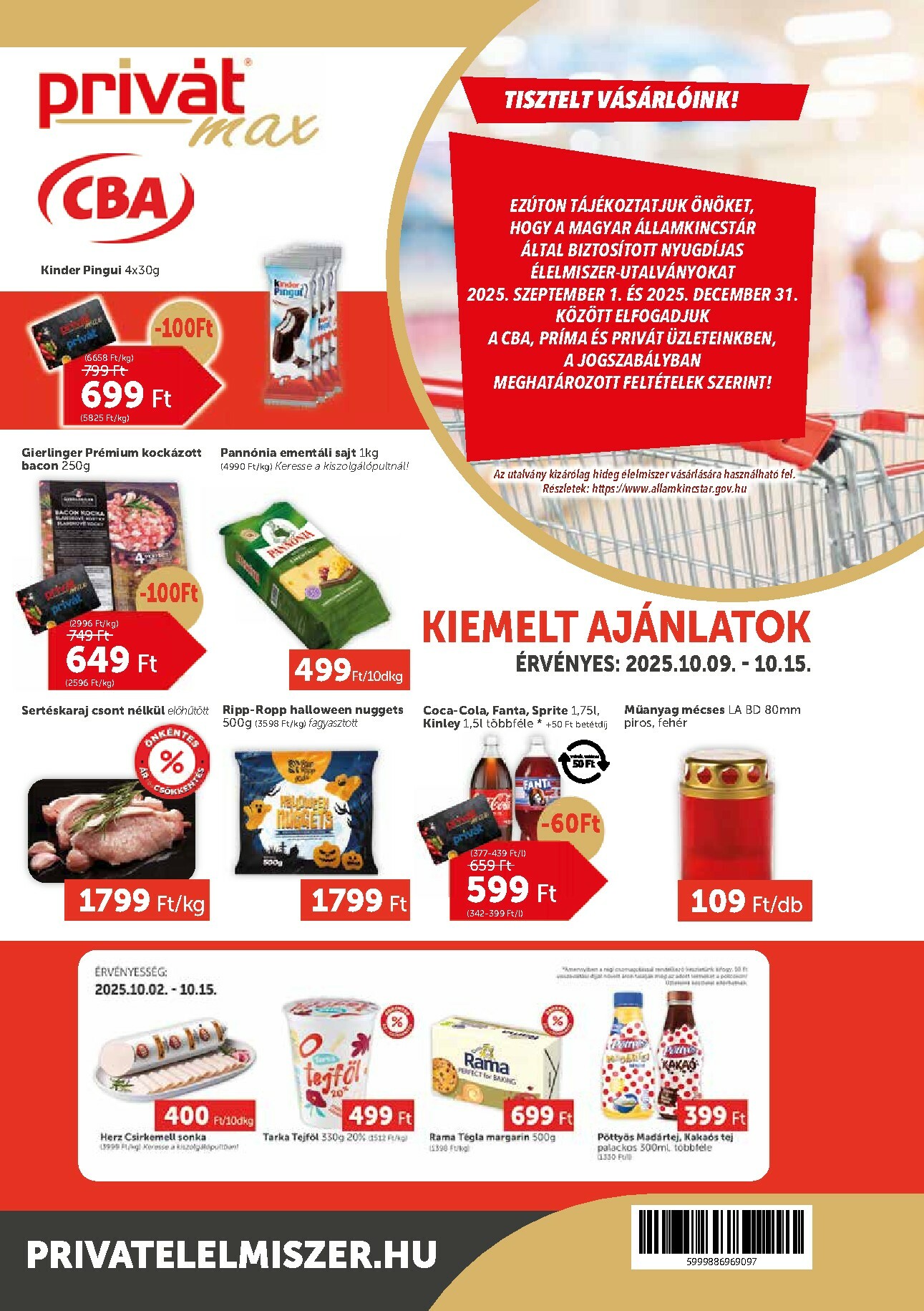 privat-elelmiszer - Privát Max akciós újság, érvényes 10.09. - 10.15.