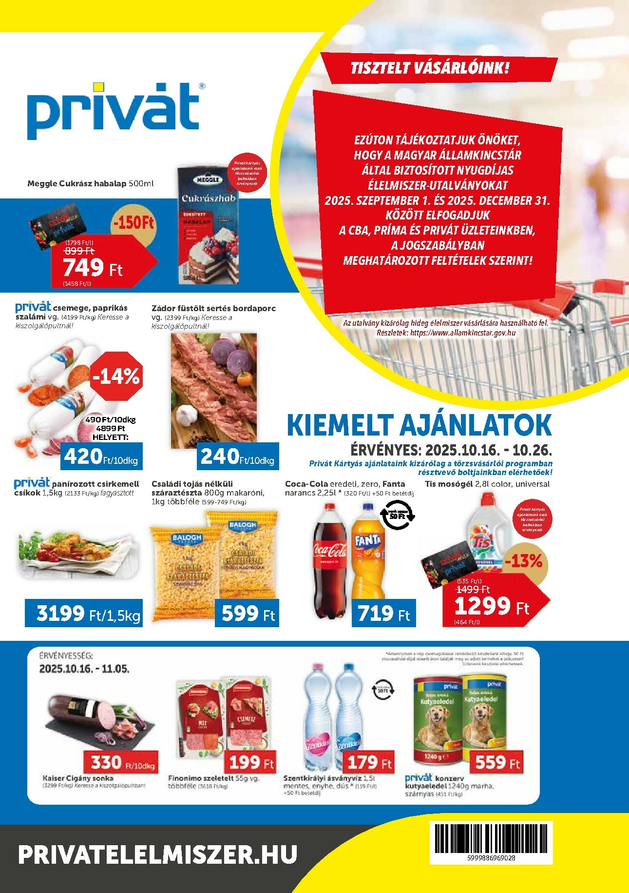 privat-elelmiszer - Privát akciós újság, érvényes 10.16. - 10.26.