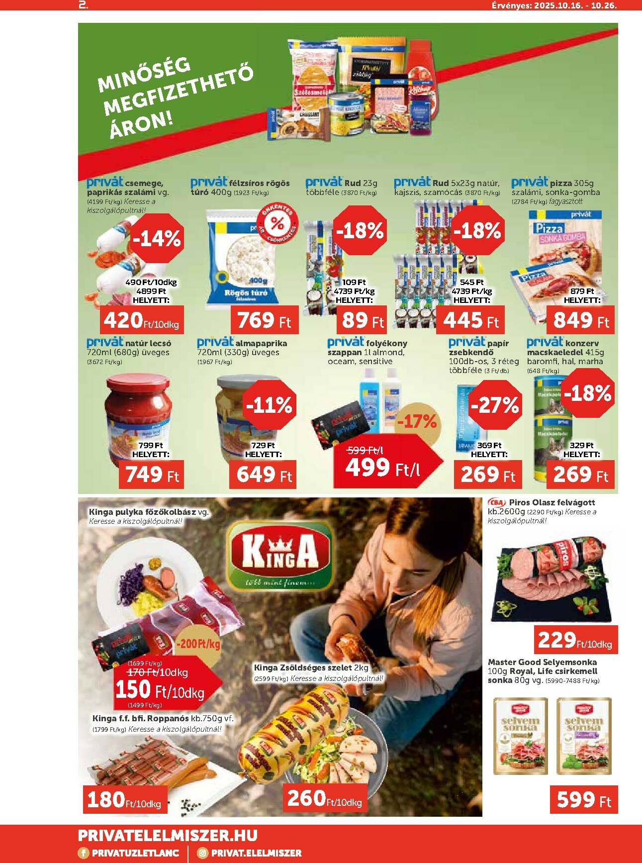 privat-elelmiszer - Privát Max akciós újság, érvényes 10.16. - 10.26. - page: 2