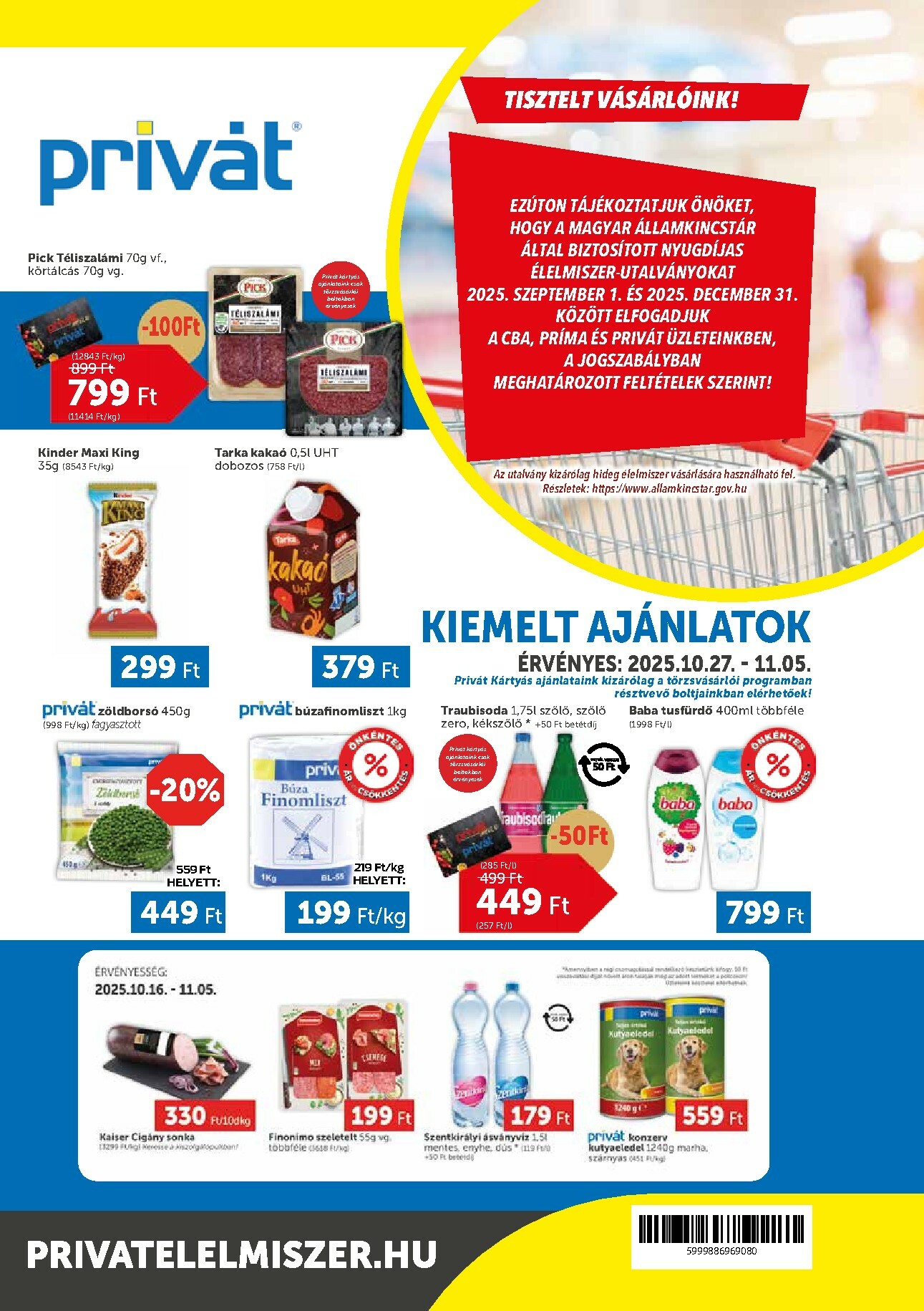 privat-elelmiszer - Privát akciós újság, érvényes 10.27. - 11.05.