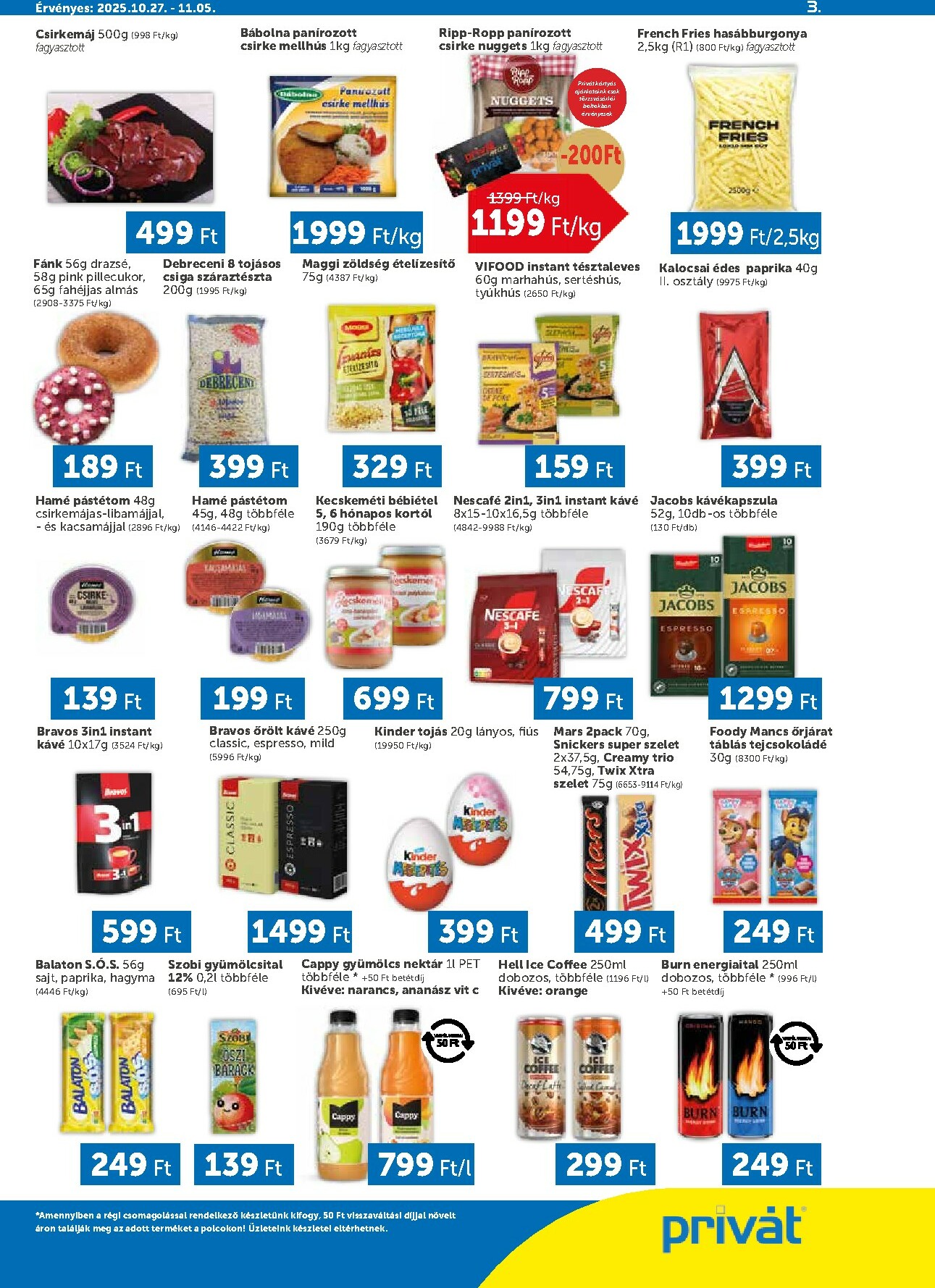 privat-elelmiszer - Privát akciós újság, érvényes 10.27. - 11.05. - page: 3
