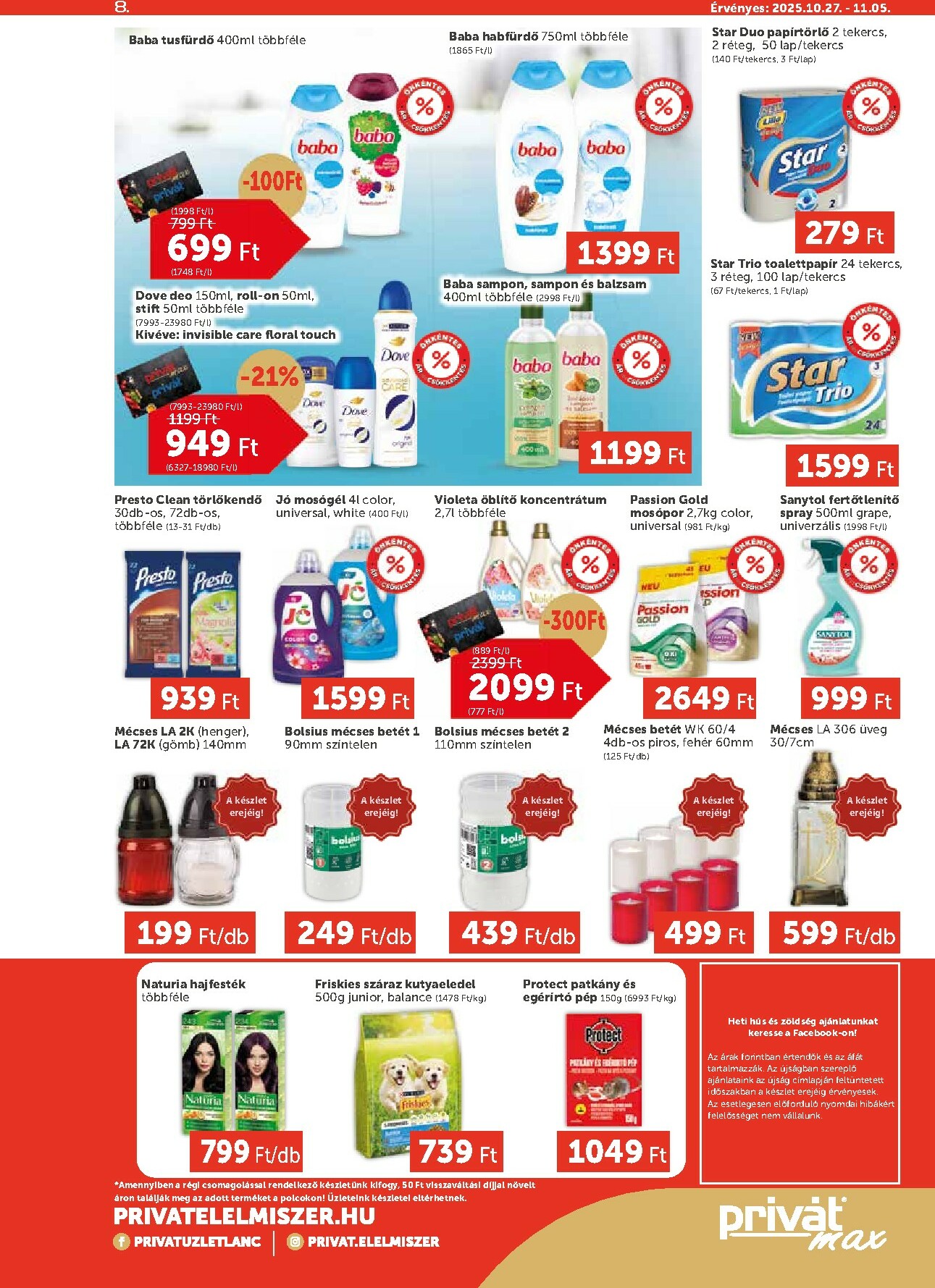 privat-elelmiszer - Privát Max akciós újság, érvényes 10.27. - 11.05. - page: 8
