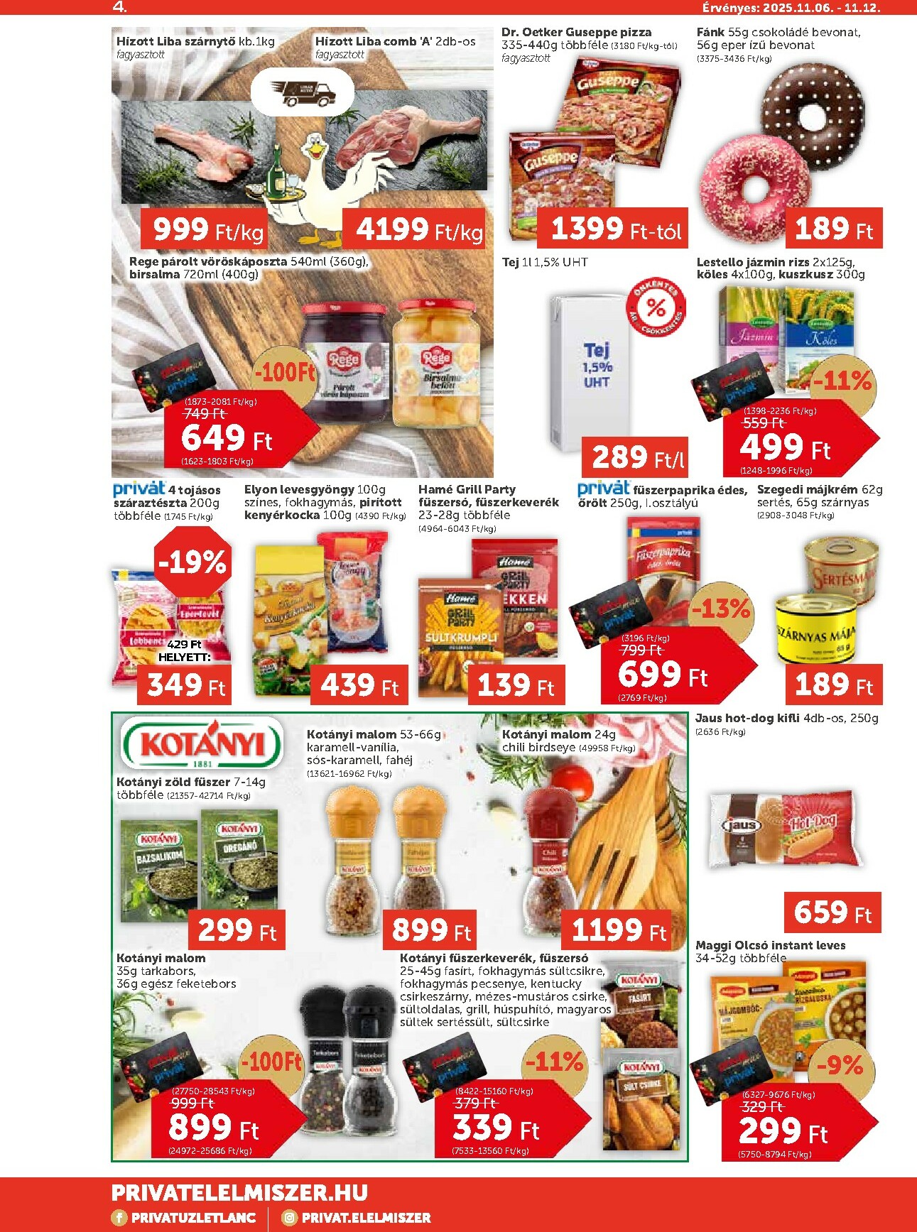 privat-elelmiszer - Privát Max akciós újság, érvényes 11.06. - 11.12. - page: 4