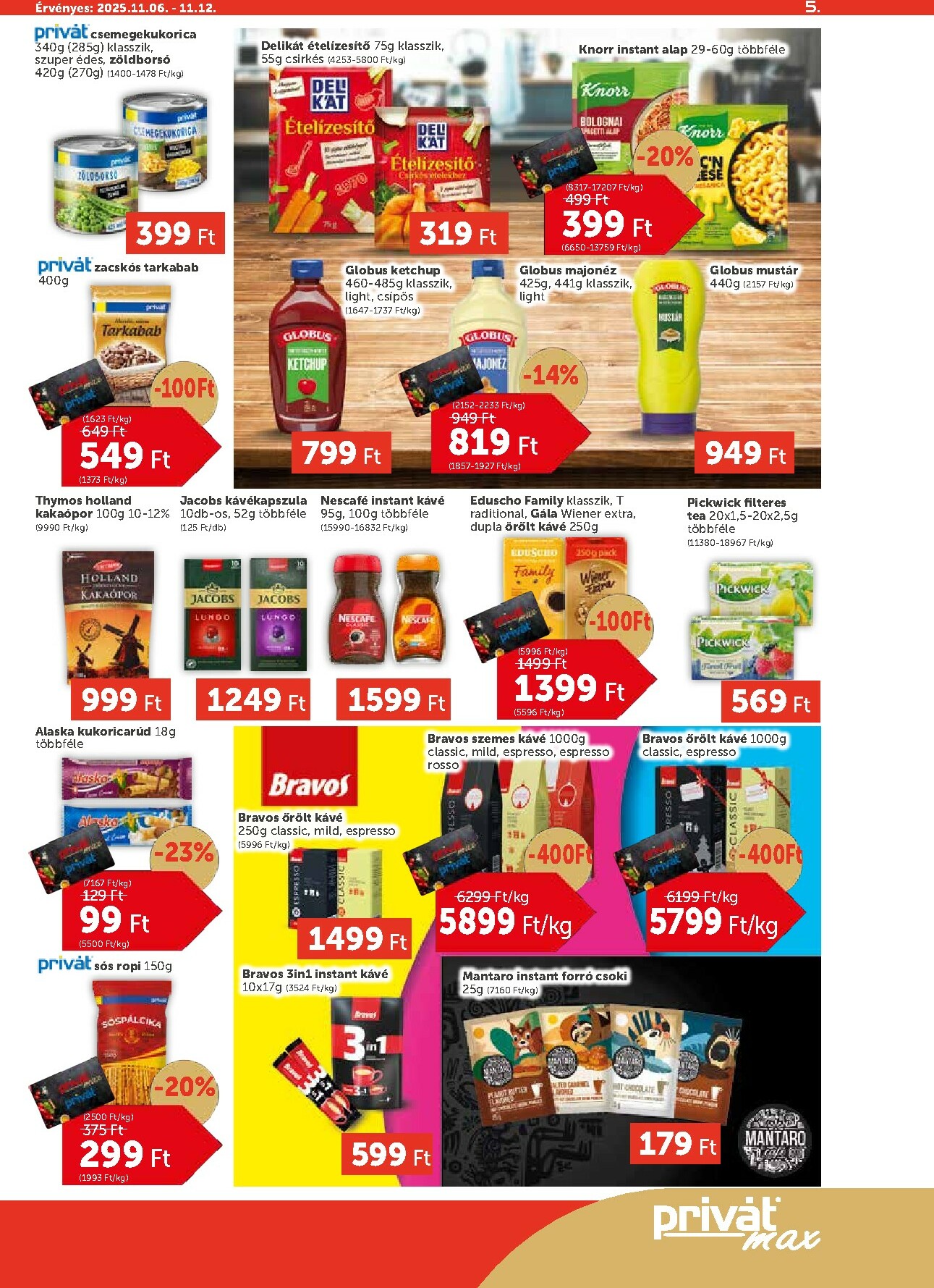 privat-elelmiszer - Privát Max akciós újság, érvényes 11.06. - 11.12. - page: 5