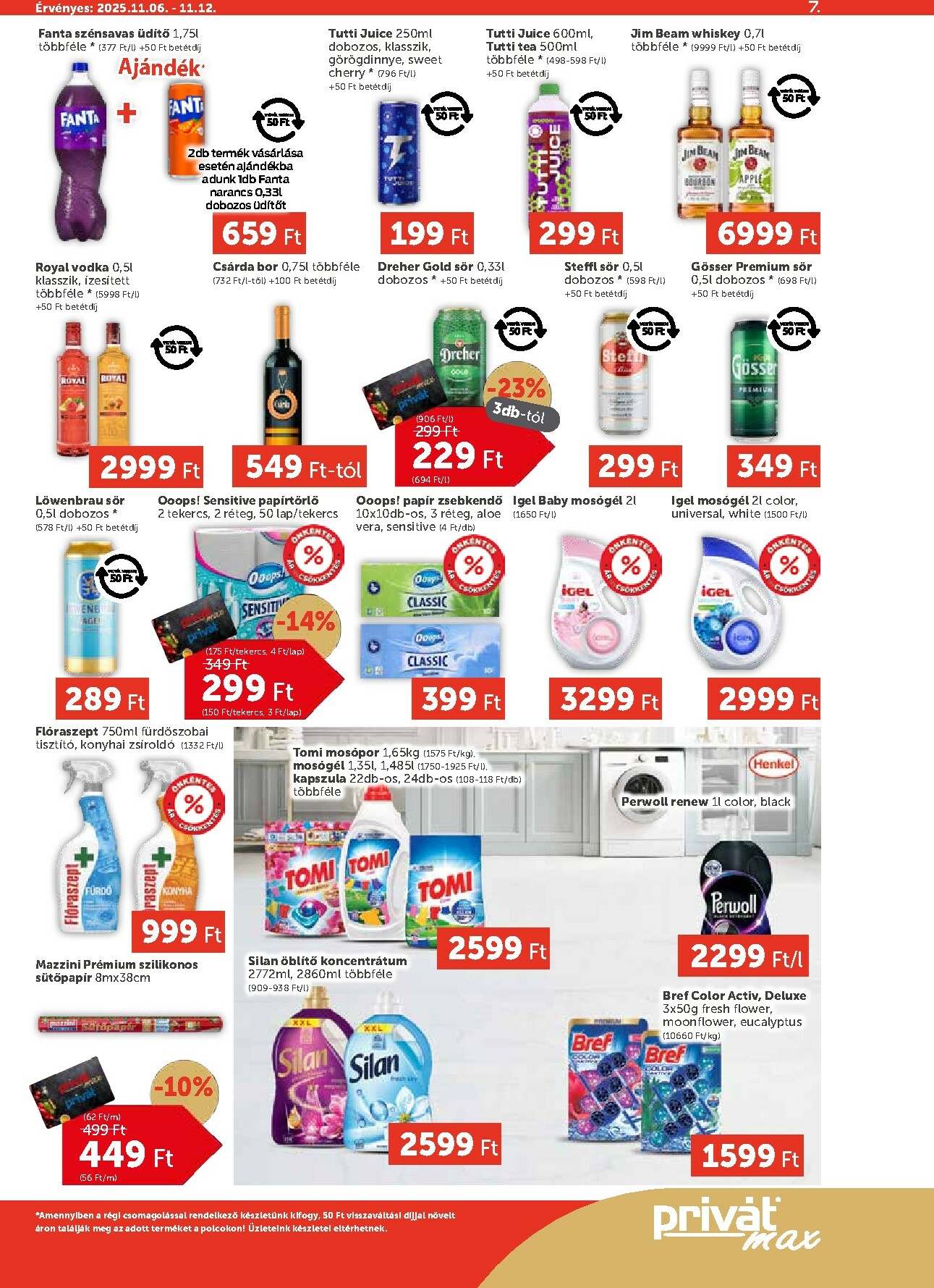 privat-elelmiszer - Privát Max akciós újság, érvényes 11.06. - 11.12. - page: 7