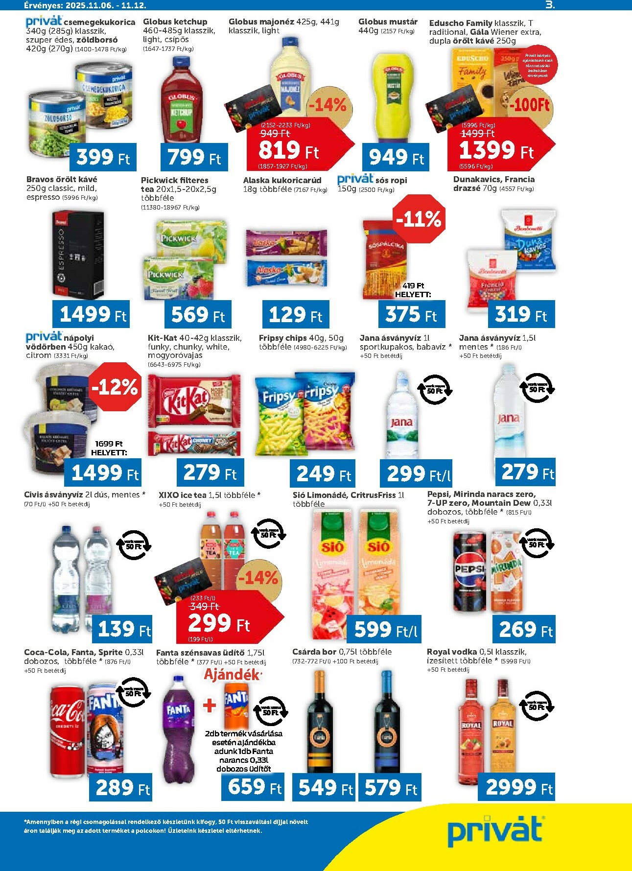 privat-elelmiszer - Privát akciós újság, érvényes 11.06. - 11.12. - page: 3