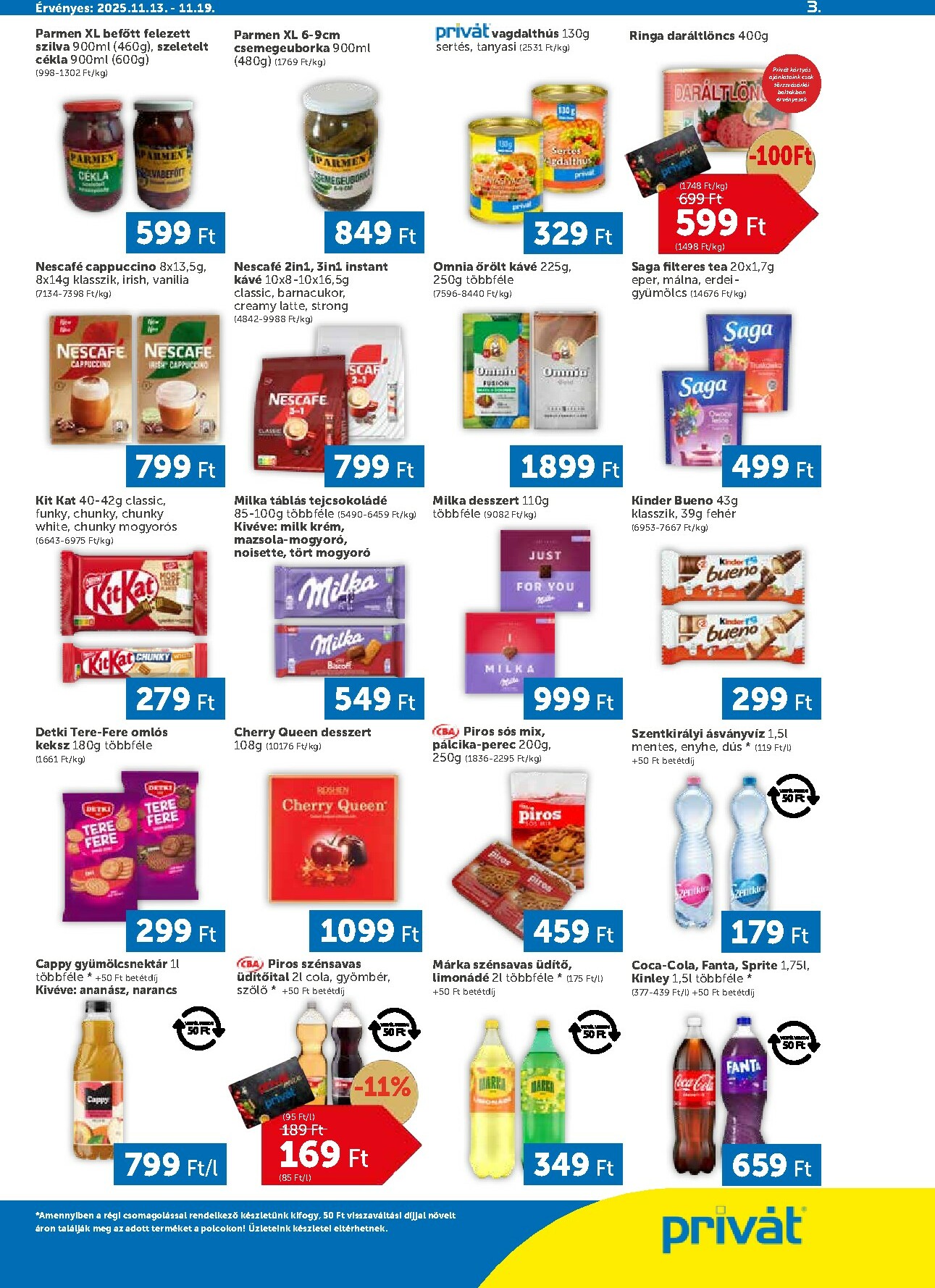privat-elelmiszer - Privát akciós újság, érvényes 11.13. - 11.19. - page: 3