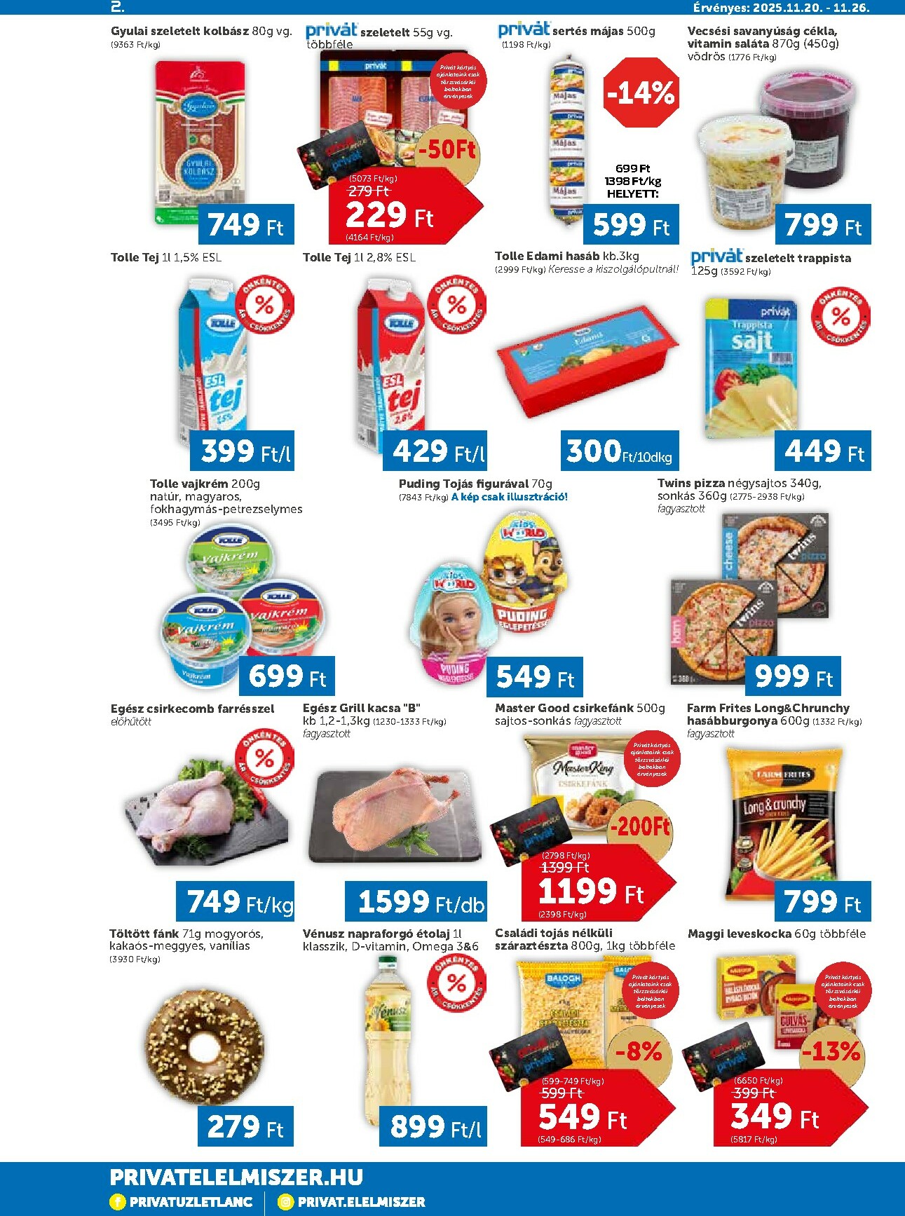 privat-elelmiszer - Privát akciós újság, érvényes 11.20. - 11.26. - page: 2