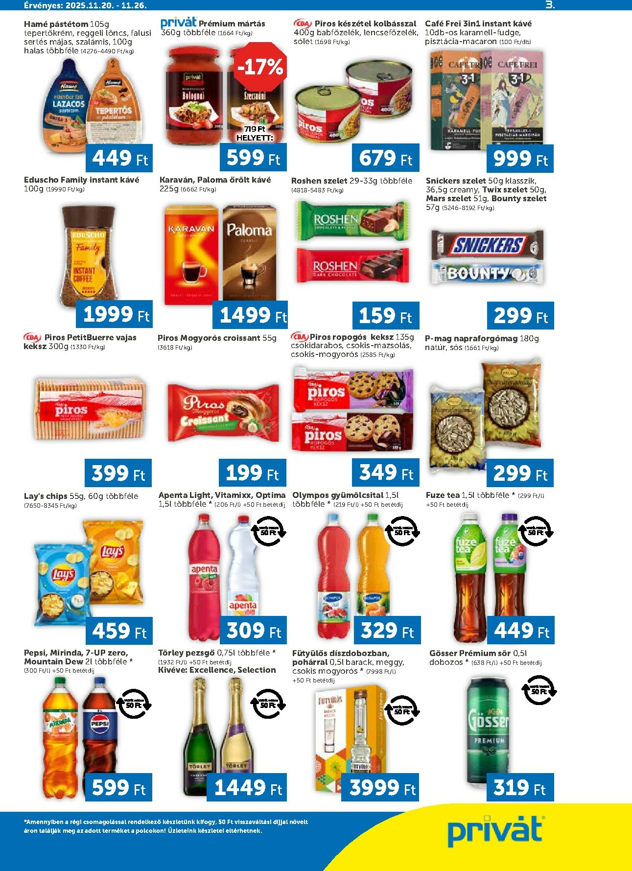 privat-elelmiszer - Privát akciós újság, érvényes 11.20. - 11.26. - page: 3