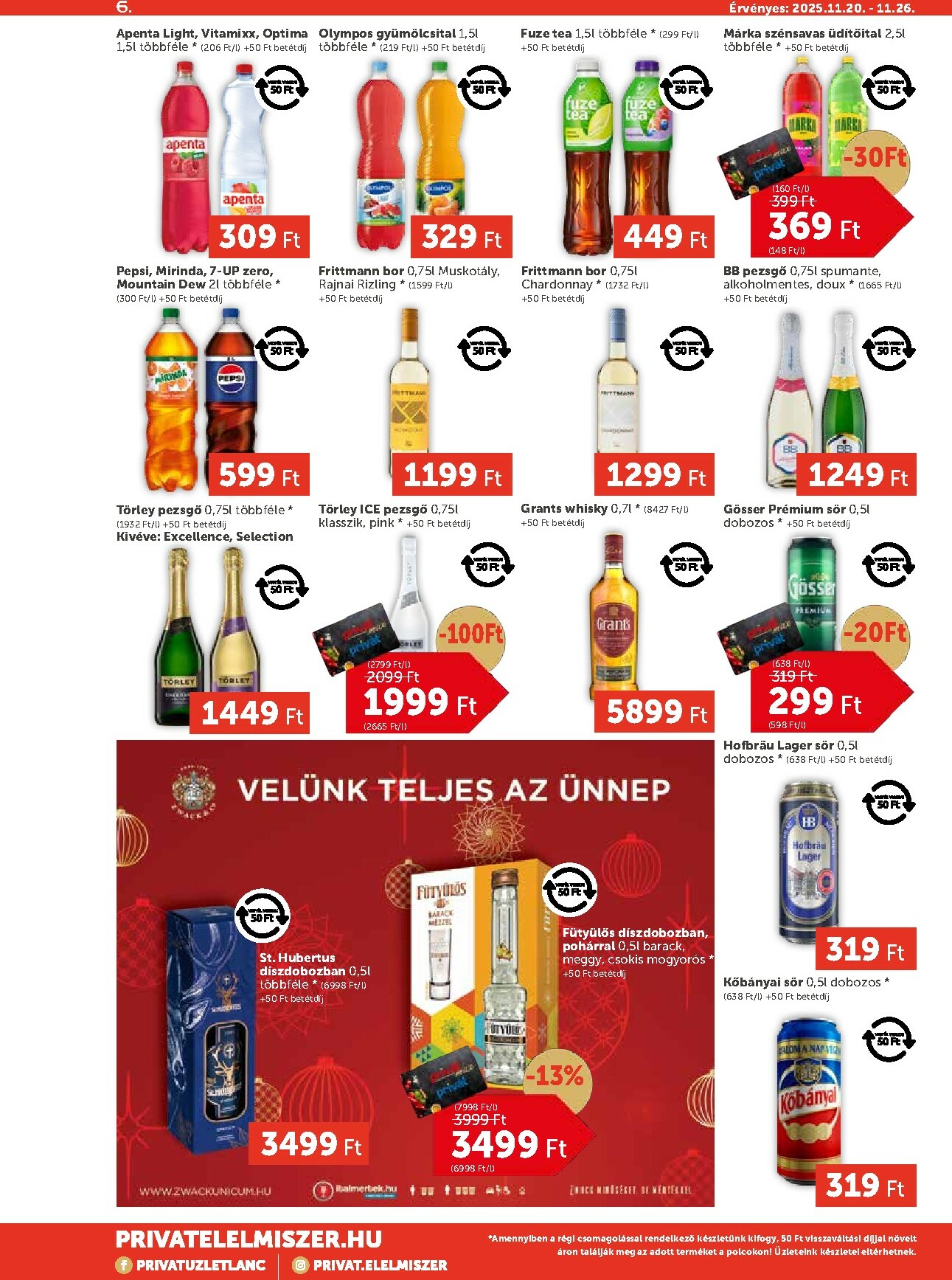 privat-elelmiszer - Privát Max akciós újság, érvényes 11.20. - 11.26. - page: 6
