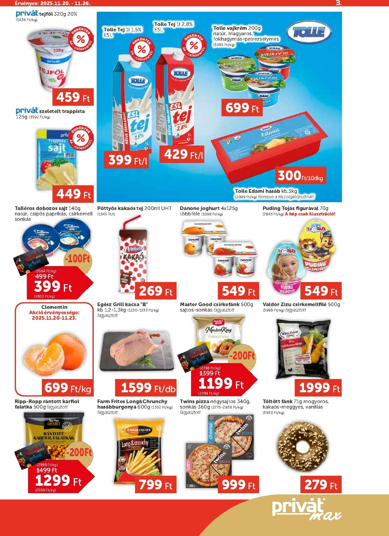 privat-elelmiszer - Privát Max akciós újság, érvényes 11.20. - 11.26. - page: 3