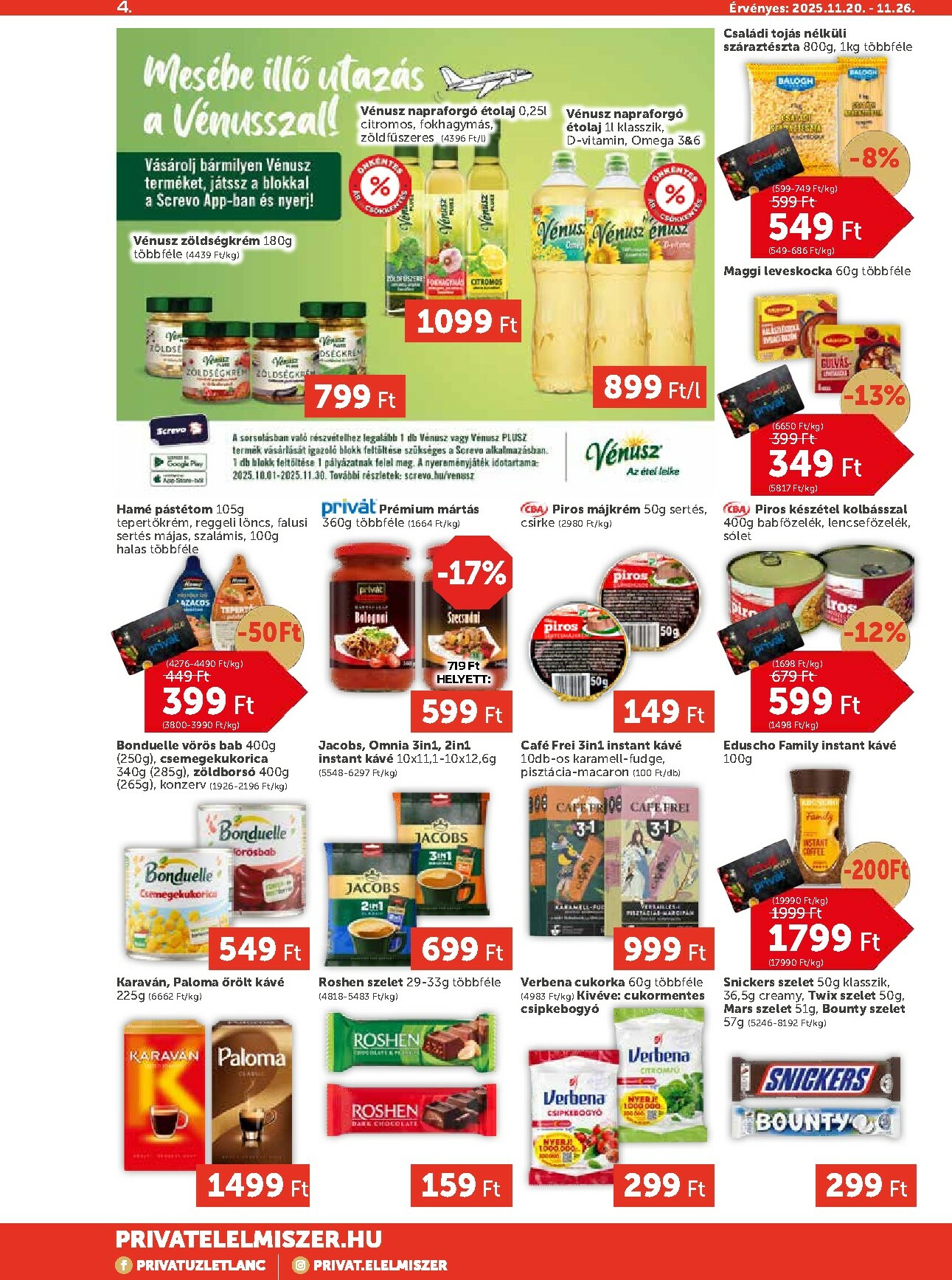 privat-elelmiszer - Privát Max akciós újság, érvényes 11.20. - 11.26. - page: 4