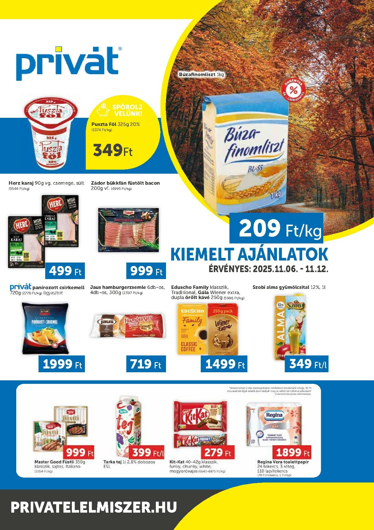privat-elelmiszer - Privát - Bács-Kiskun, Békés, Csongrád-Csanád, Tolna, Baranya, Somogy vármegye akciós újság, érvényes 11.20. - 11.26.