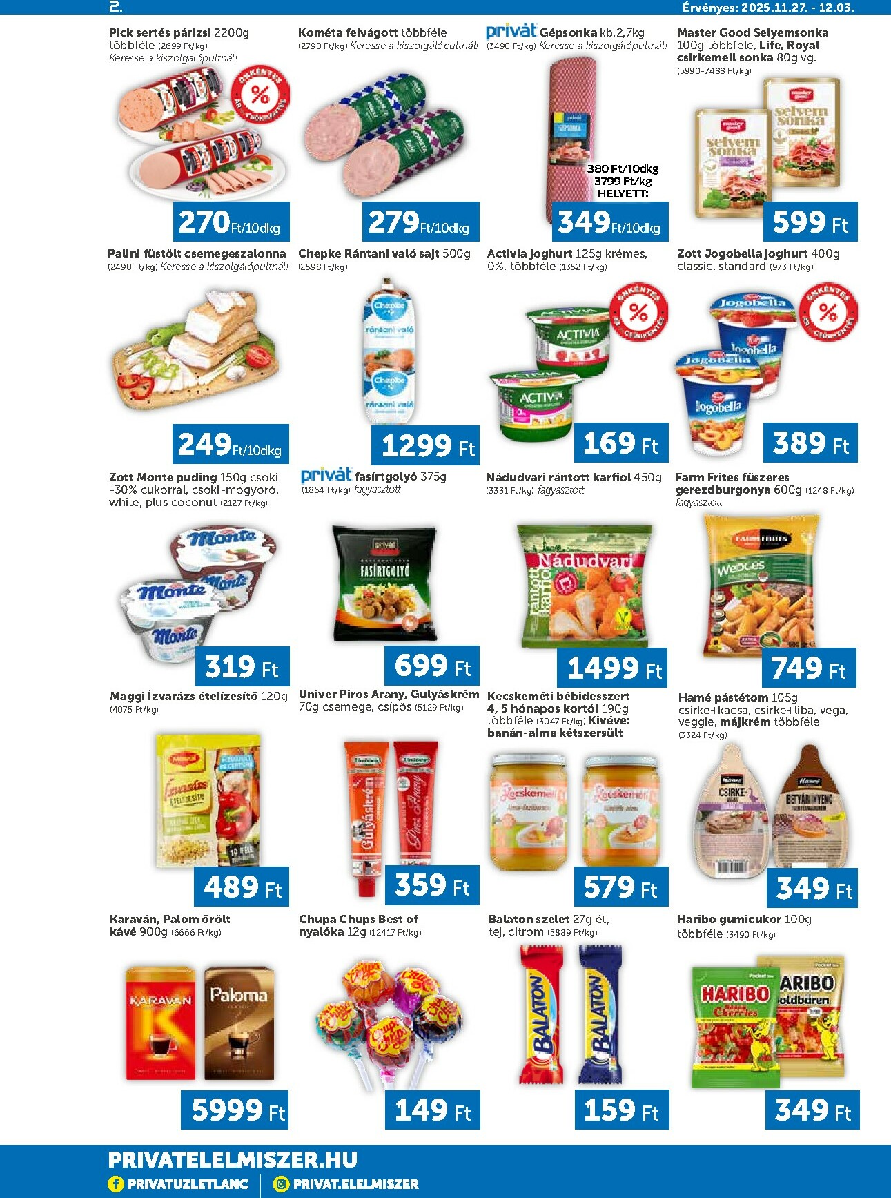 privat-elelmiszer - Privát Élelmiszer - Bács-Kiskun, Békés, Csongrád-Csanád, Tolna, Baranya, Somogy vármegye akciós újság, érvényes 11.27. - 12.03. - page: 2