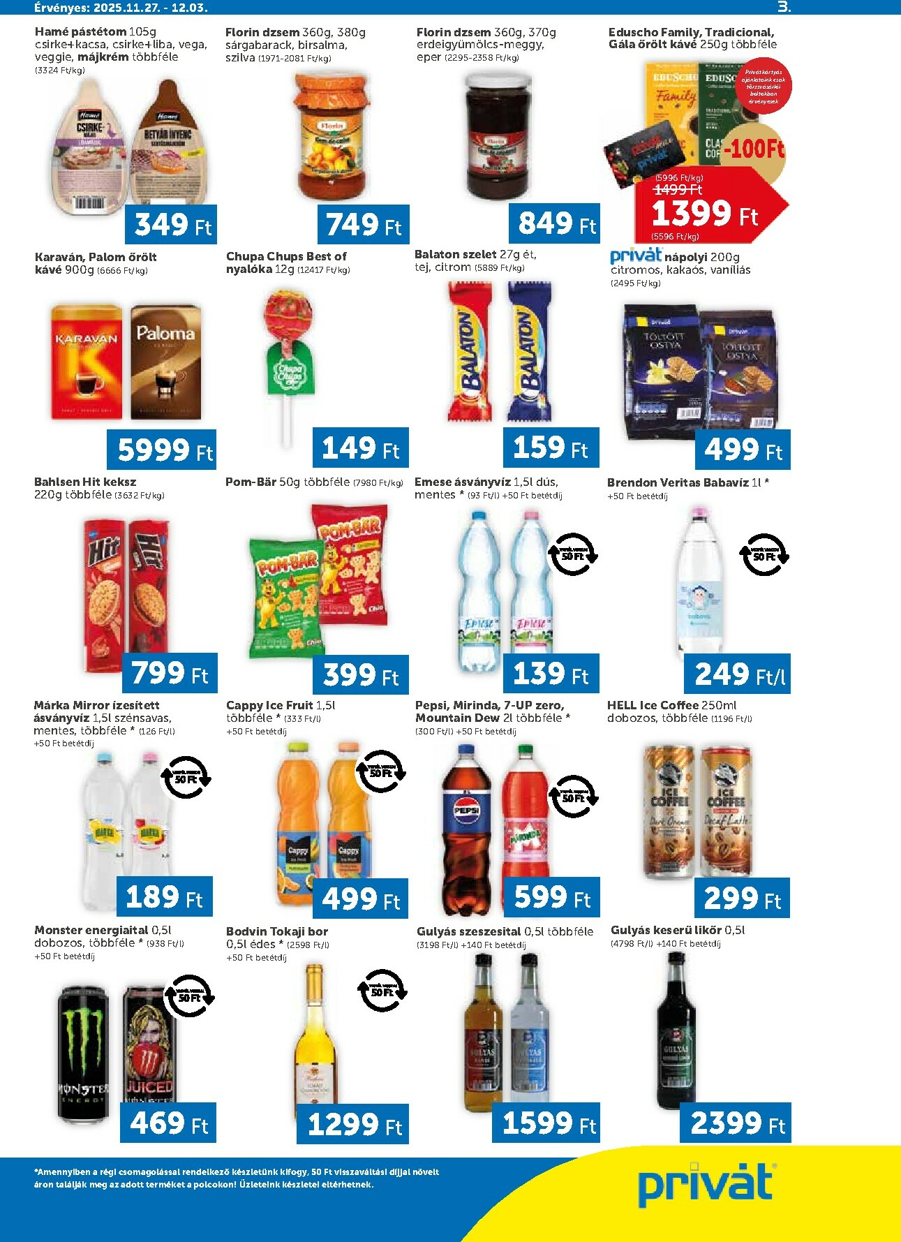 privat-elelmiszer - Privát akciós újság, érvényes 11.27. - 12.03. - page: 3