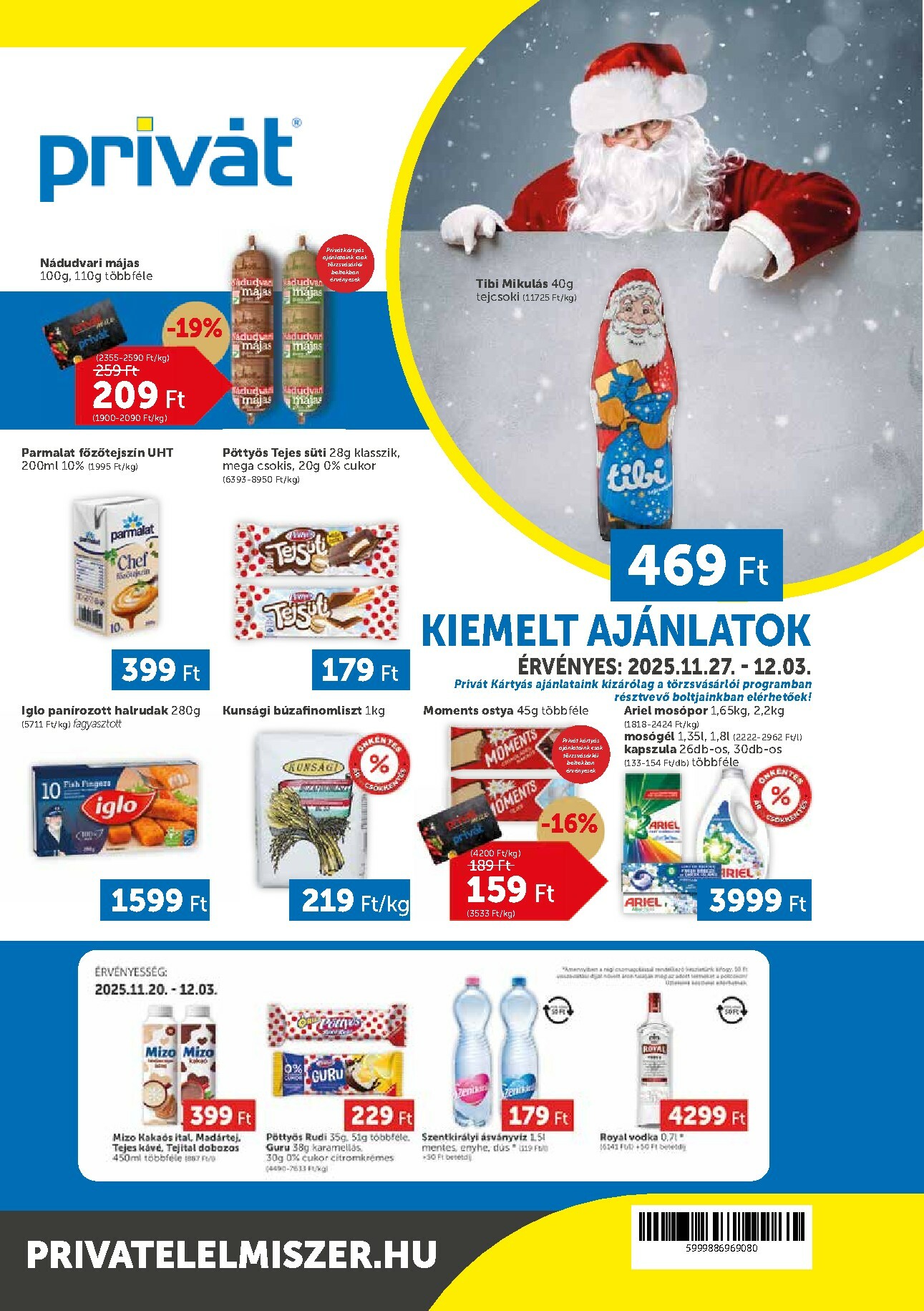 privat-elelmiszer - Privát akciós újság, érvényes 11.27. - 12.03.