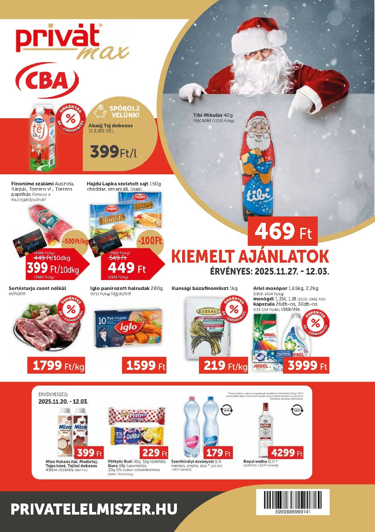 privat-elelmiszer - Privát Max akciós újság, érvényes 11.27. - 12.03.