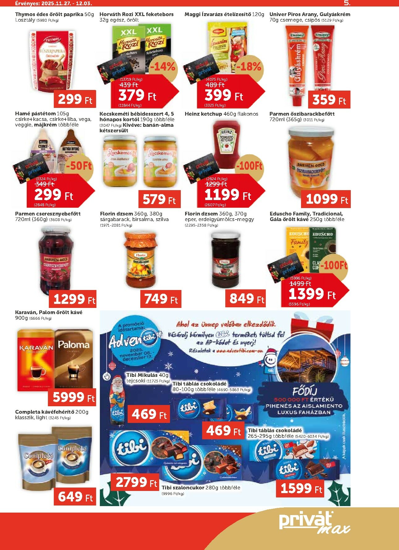 privat-elelmiszer - Privát Max akciós újság, érvényes 11.27. - 12.03. - page: 5